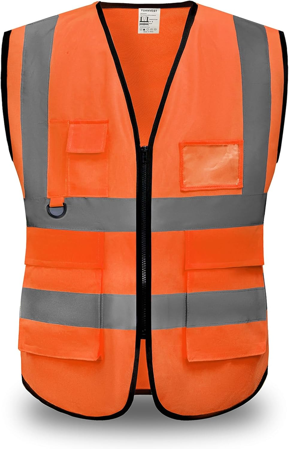 YUANVEST Hi Vis Vests for Men Women 5 Pockets,High Visibility Reflective Safety Security Vest,2-Inch Reflective Strip High Visibility Vest,Meets ANSI/ISEA Standards