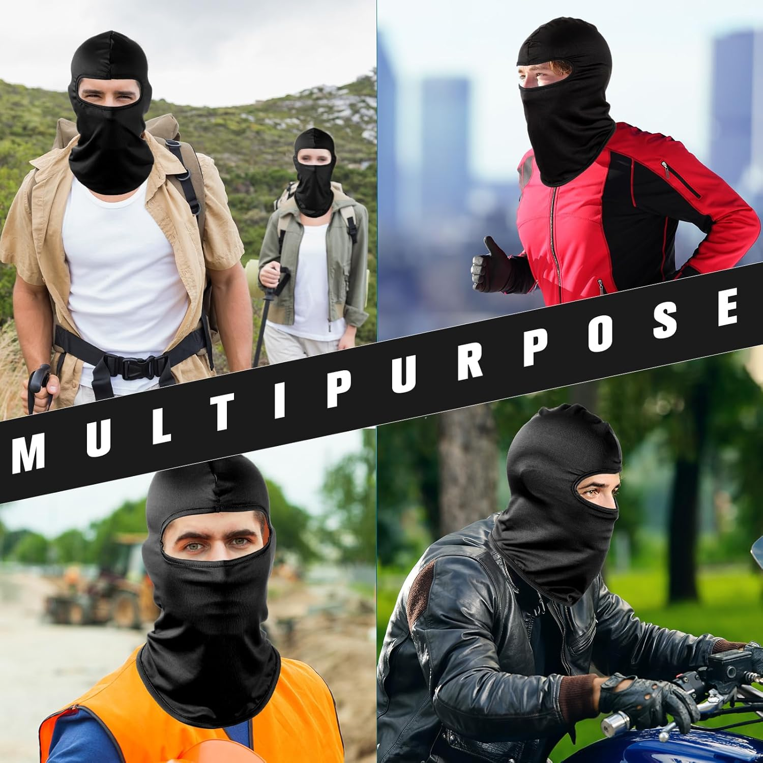 60 Pcs Balaclava Face Masks Men Full Face Cover Balaclava Mask Pasamonta&ntilde;as Ski Mask Winter Mask for Men Women image number 1