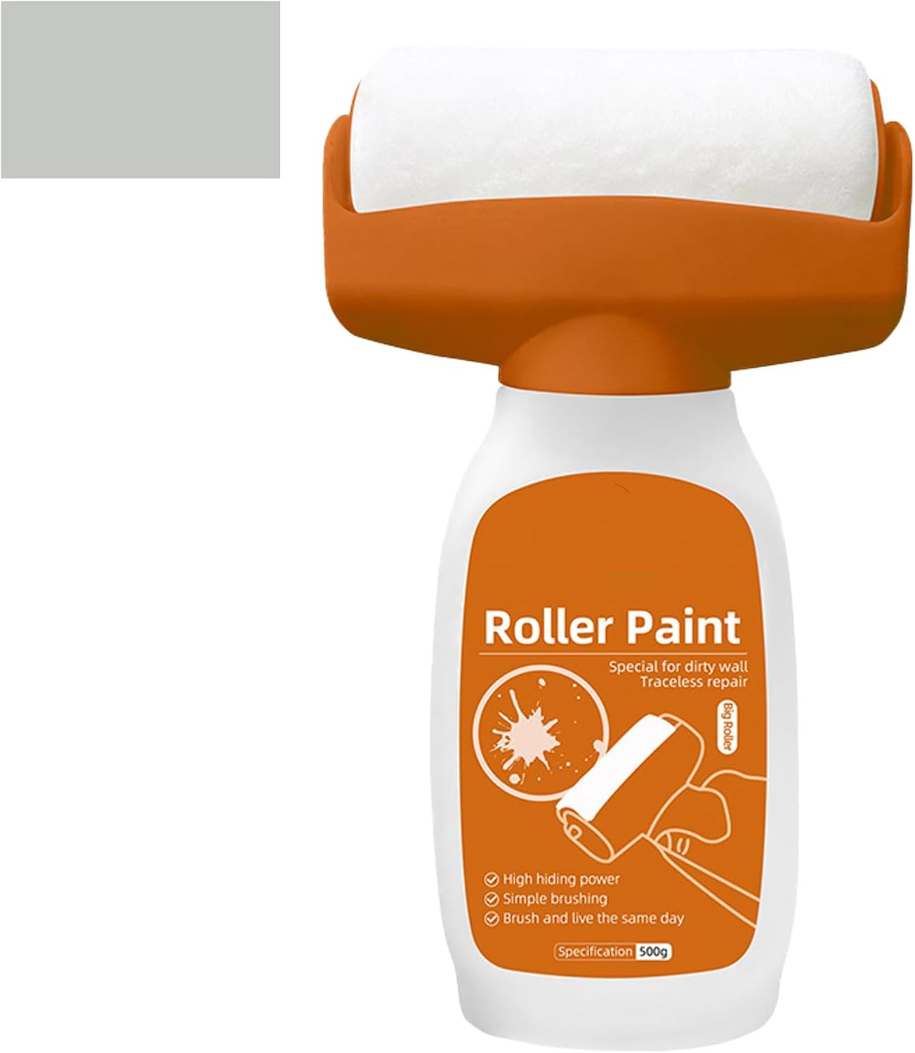 Turboroller Nexa, Nexa Turbo Roller, Turbo Roller White Paint for Interior Wall Repair, Water-Based Latex Walls Paint, Instant Wall Touch-Ups, to Surface-Level Damage (White,0.5 Liters)