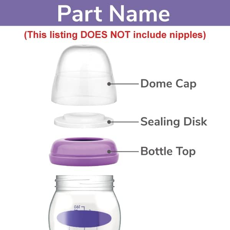 Maymom Bottle Dome Cap, Bottle Top, Sealing Disk Compatible with Lansinoh Bottle, Momma Bottles, Not Original Lansinoh Pump Parts, Signature Pro,Smartpump, Manual Breastpump - Dome Cap image number 4