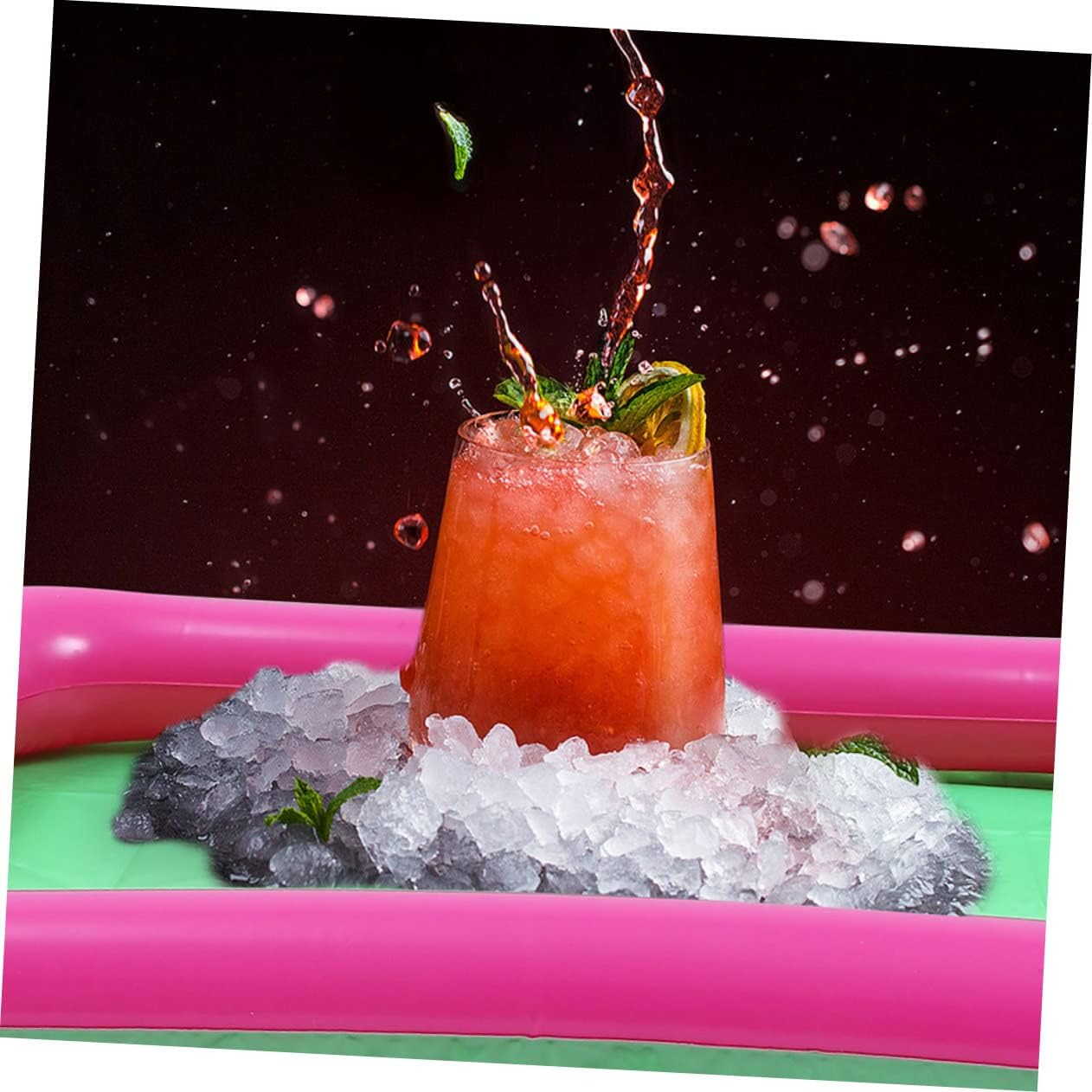 6Pcs Inflatable Ice Serving Bars Pool Party Supply Floating Tray for Beverage Storage for Swimming Pool Drink Holder Random Color