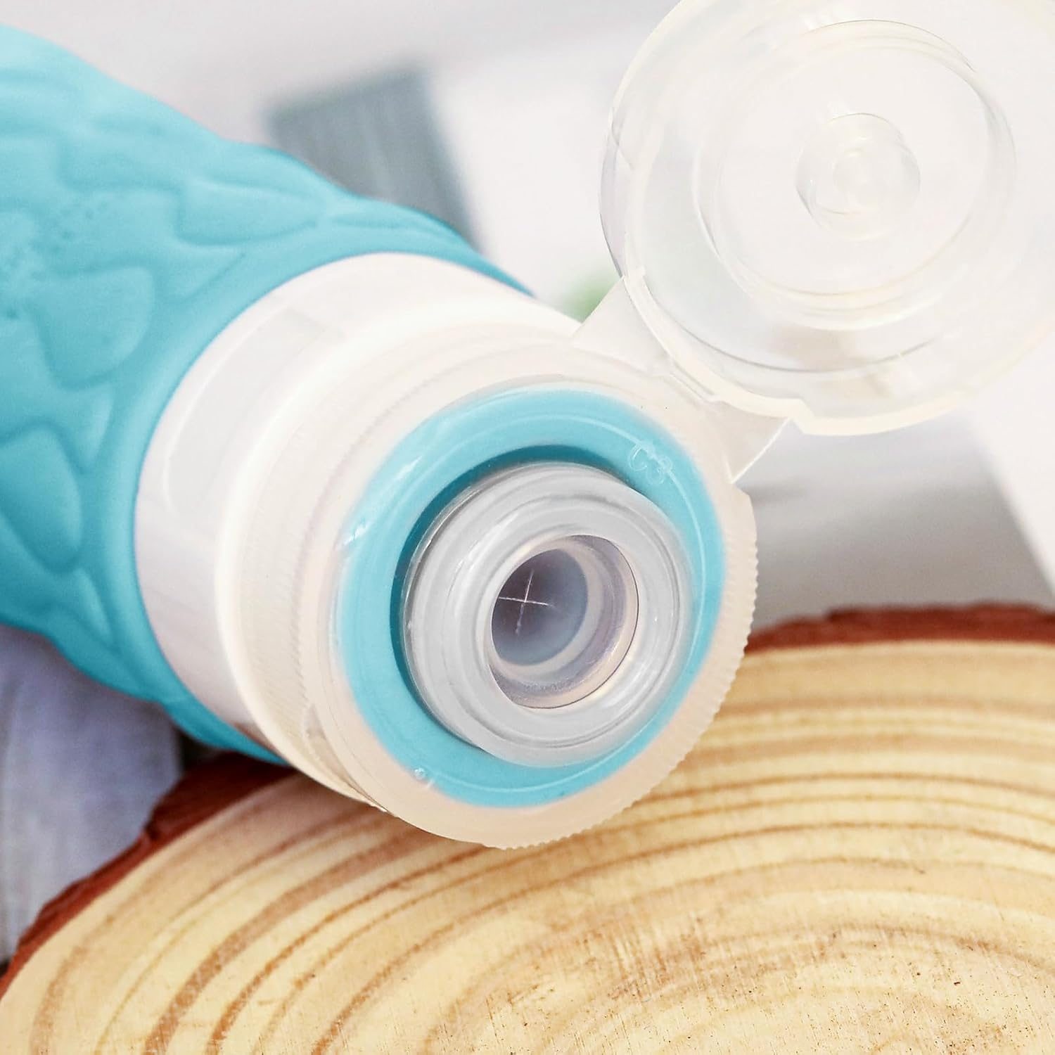 4 Pack Travel Bottles for Toiletries with Labels, 100 Ml Silicone Travel Bottles Set with Clear Zipper Toiletry Bag, Leakproof Refillable Squeeze Travel Size Containers for Shampoo Conditioner image number 5