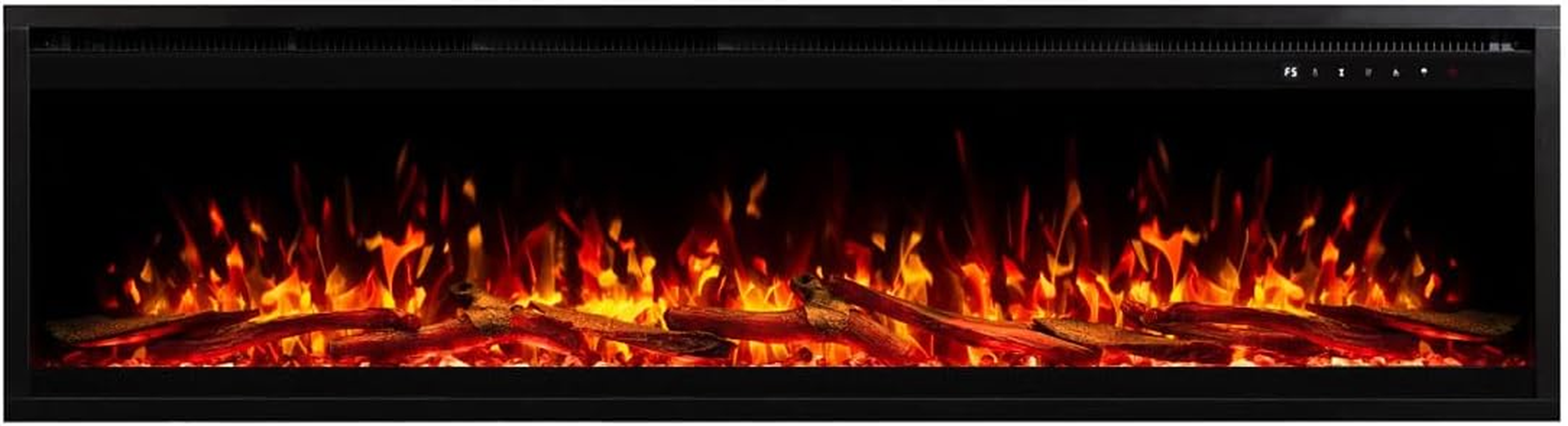 Modaliving Harmony Series 1500W Wall Mounted Electric Fireplace with Crackling Sound, 3D Flame, 13-Colour Ember Bed, Smartphone & Voice Control (55 Inch) image number 1