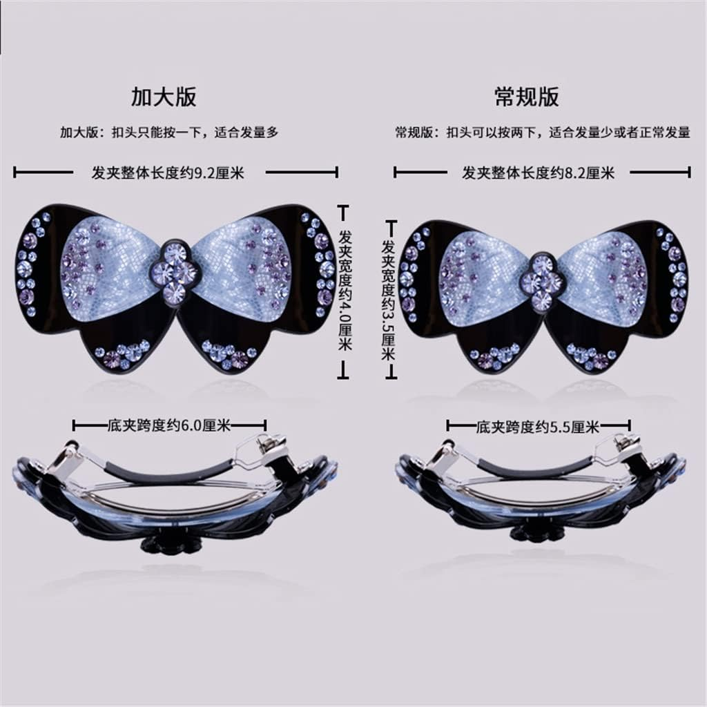 Alligator Clip,Headdress,Hair Clamp,Hairpins,Mom Hairpin Elegant Temperament Rhinestone Hair Clip Hair Accessories Headdress Large Hairpin Back of the Head Word Clip (Color : Regular, Size image number 4