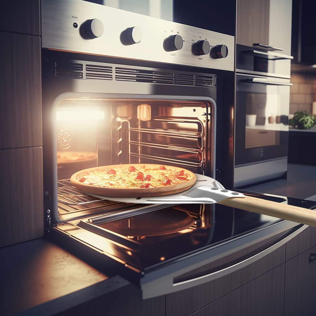 7 Inch Pizza Turning Peel,Professional Durable Pizza Peel Turner Non-Slip Aluminum Turning Paddle with 16 Inch Long Handle for Baking Homemade Pizza Bread (7 Inch, 40Cm Handle) - 7 Inch image number 2