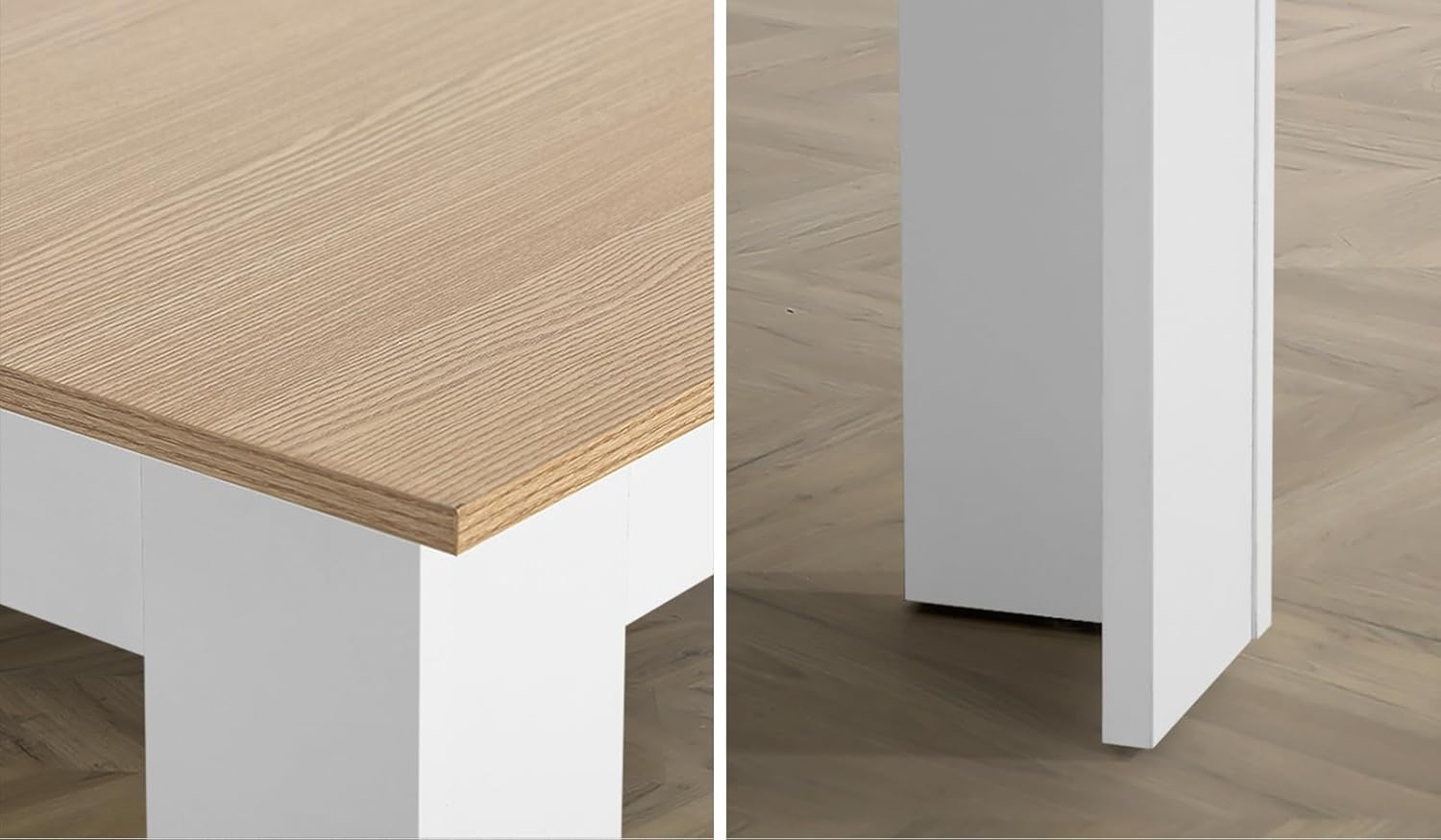 Oikiture Dining Table and Chair Sets 7Pcs Home Dining Sets with Wooden Table and Velvet Chairs image number 3