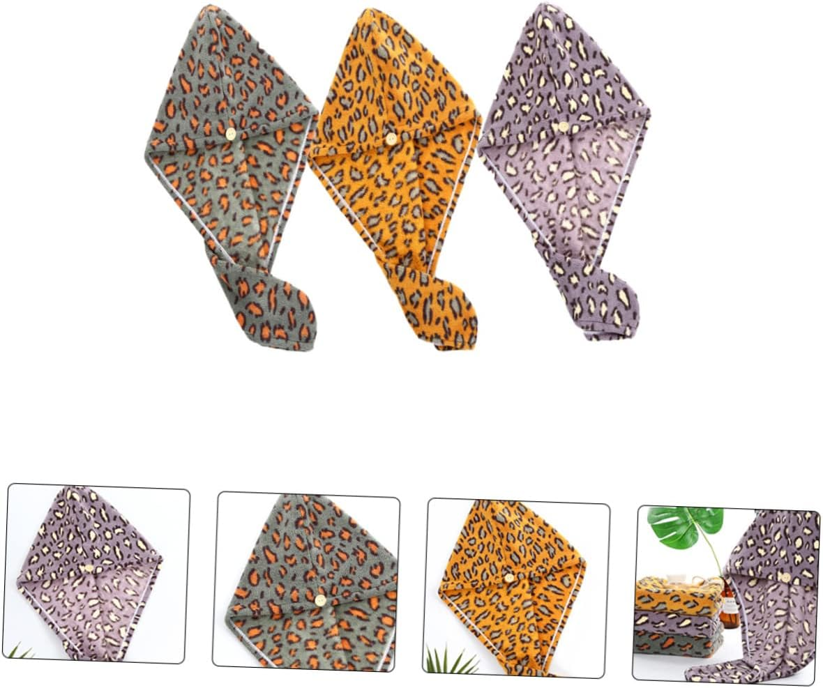 AUTSUPPL 3Pcs Microfiber Hair Dry Cap Fast Drying Hair Turban Towel Dry Wrap Microfibre Towel Wrap for Women Men image number 3