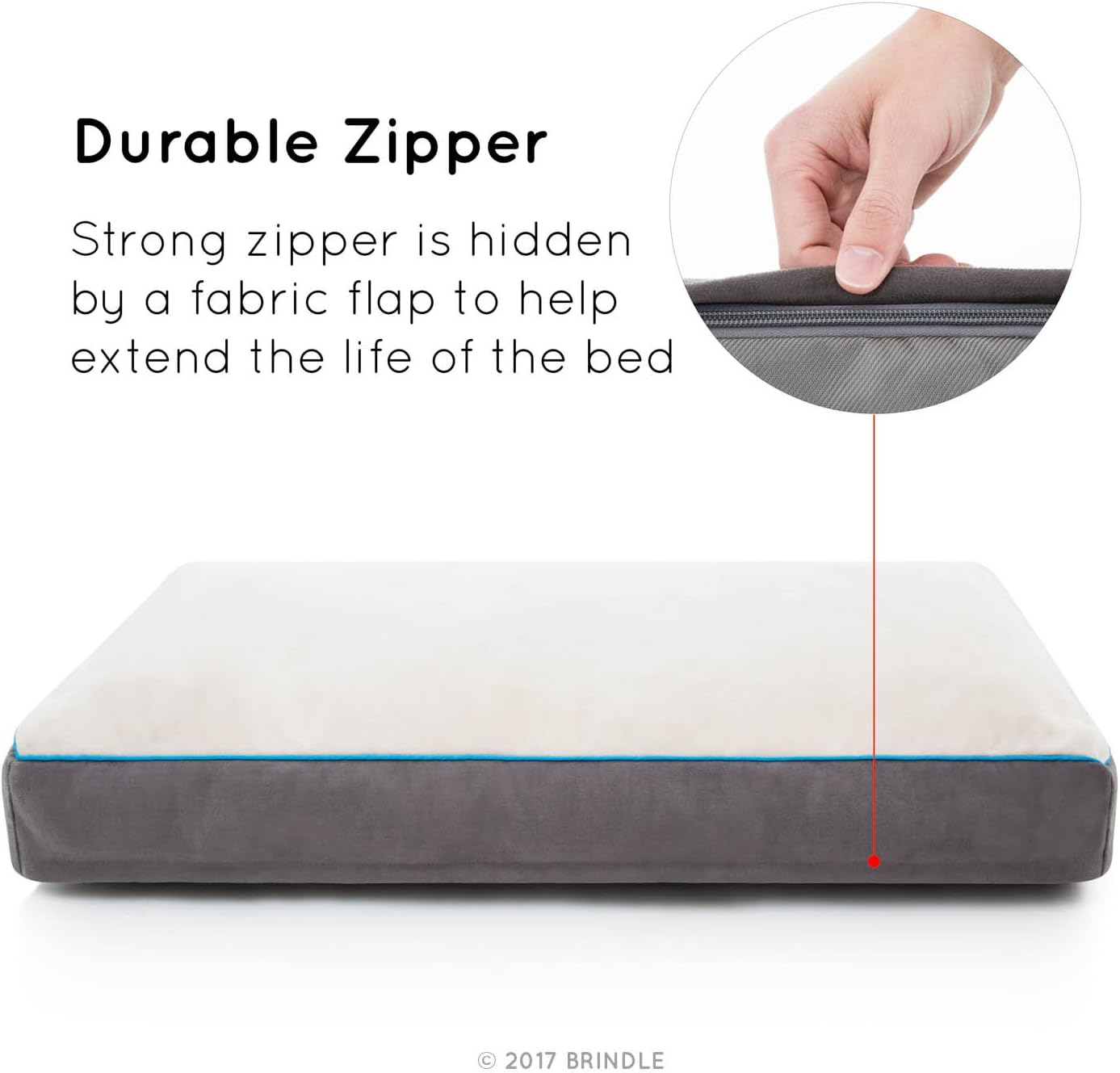 BRINDLE Stone Shredded Memory Foam Pet Bed - Pet Essentials - Orthopedic Design - Pet Crate Compatible - Machine Washable Cover - Indoor Pet Bed for Dogs, Puppies, Cats, and Rabbits - Size Medium image number 3