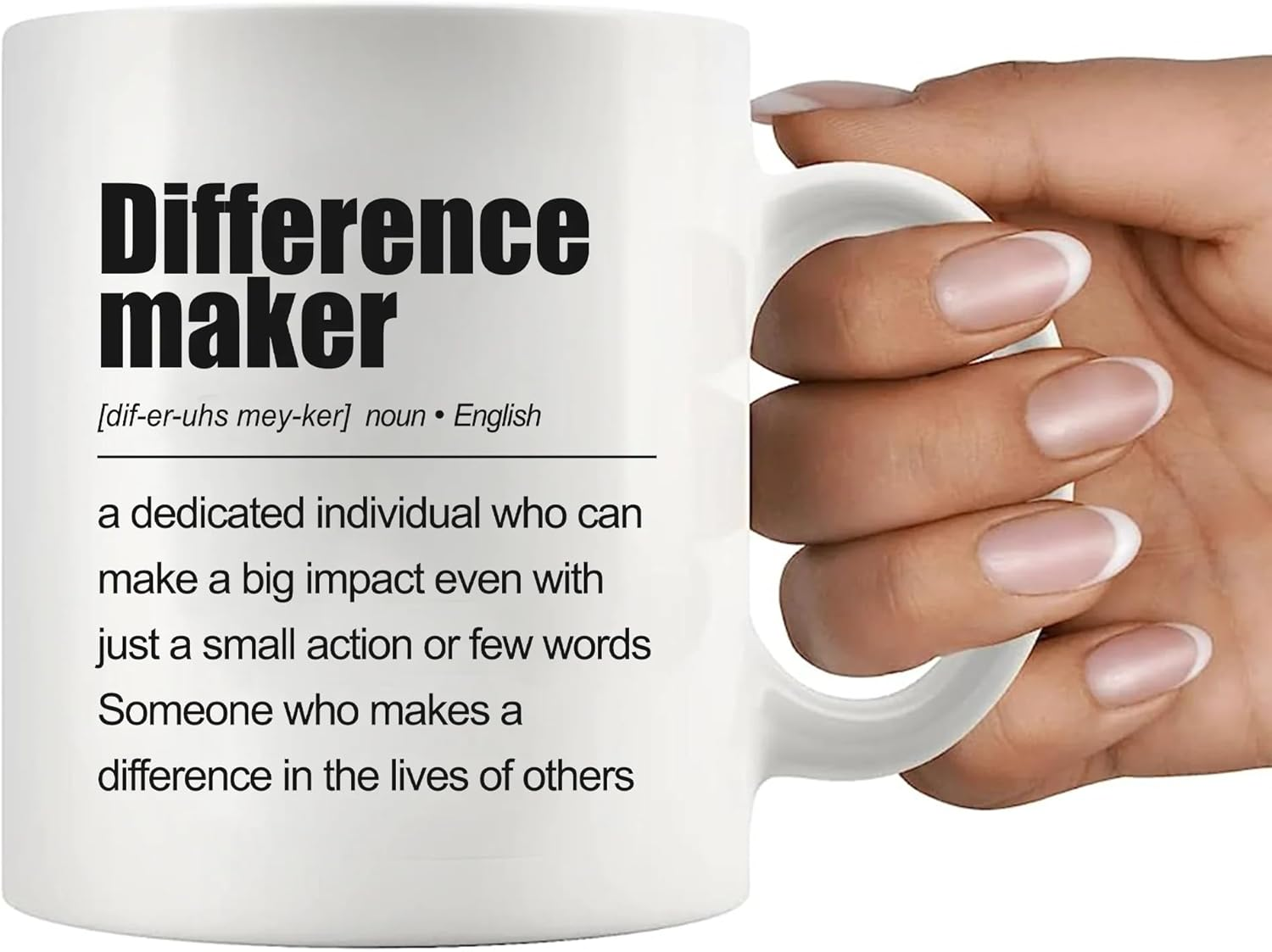 Difference Maker Definition Mug Inspirational Gifts for Women Men Retirement Gifts to Coworkers Boss Leader Teacher Ceramic Mug 11 Oz White image number 1