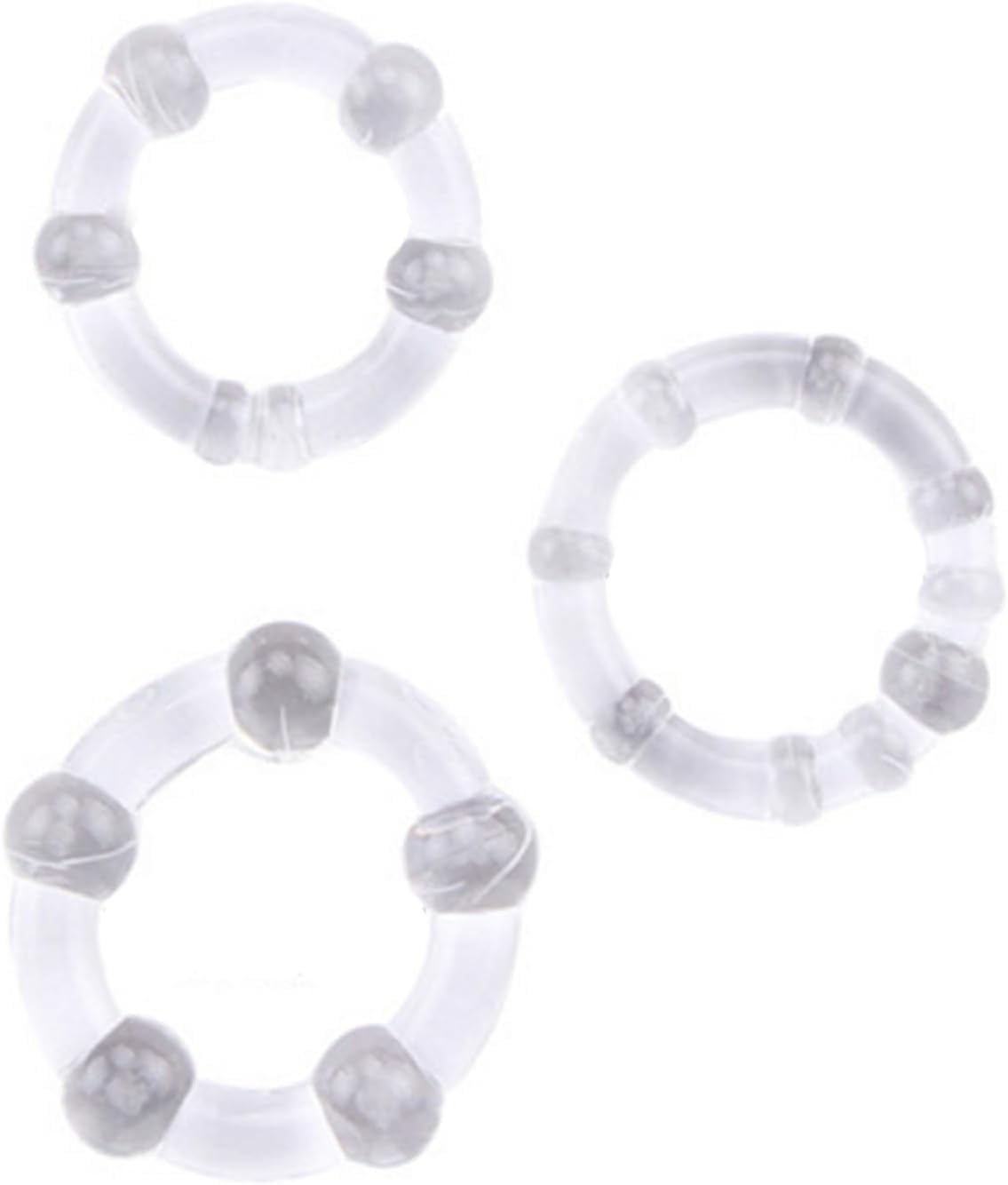Silicone Soft Ring Set for Men with 3 Different Sizes, Beaded Cock Ring for Delayed Ejaculation, Penis Enhancement Erection Aid Sex Toy (Mix) image number 2
