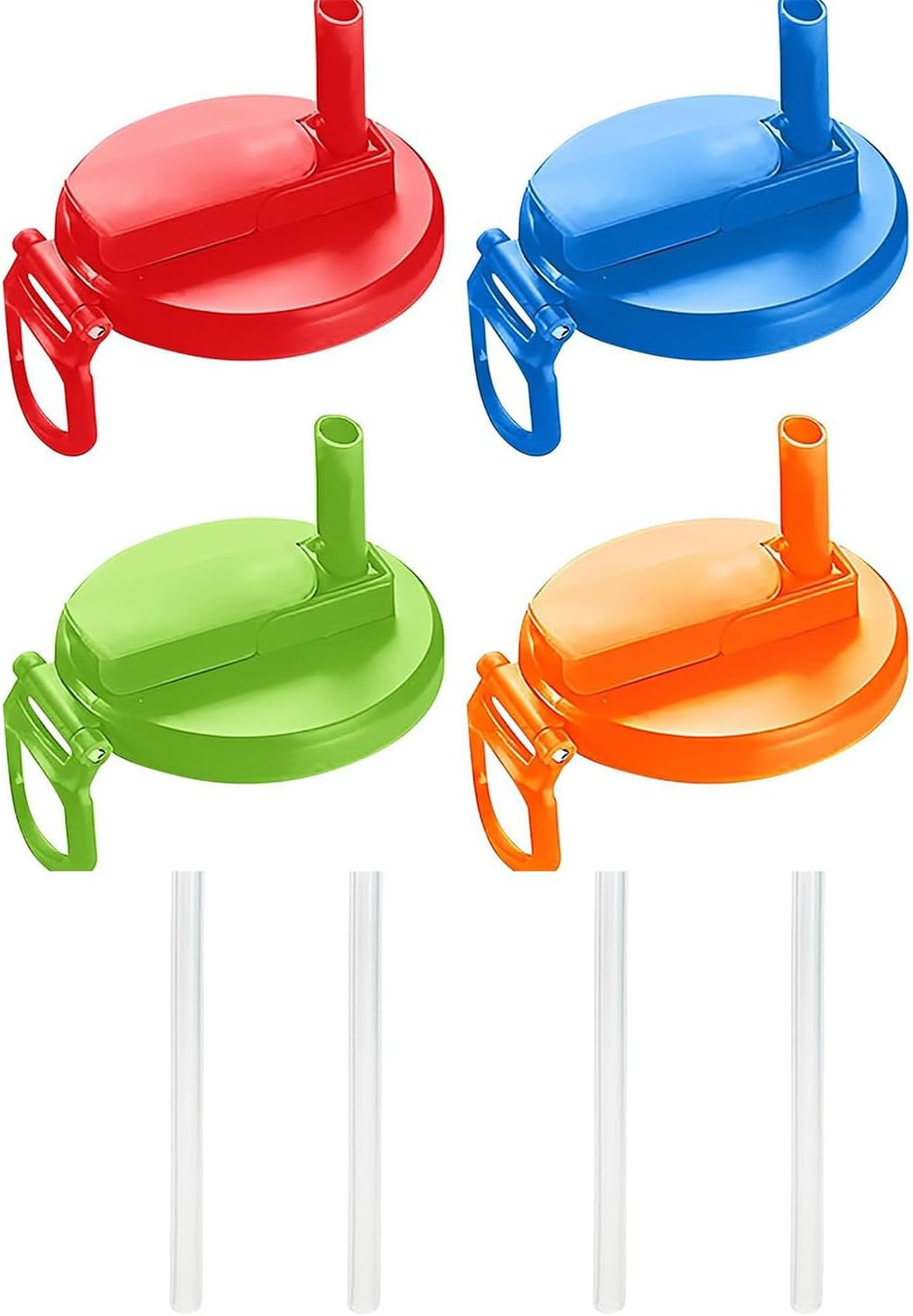 Roczential 4 Pcs Can Covers for Soda, 4 Color Soda Can Lids, Silicone Straws Soda ​Can Covers, Bpa-Free Reusable for Fits Standard for Canned Beverage, Beer,Juice,Seltzer, Hot Holiday Party Supplies