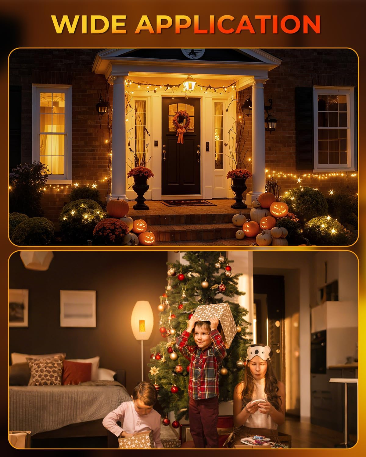 Brightark B22 Flame Effect Light Bulb, Fire Flashing Light Effect 3W LED Outdoor Light, 1300K Warm White with 3 Lighting Modes for Halloween Christmas House Garden Party Wedding Decor image number 6