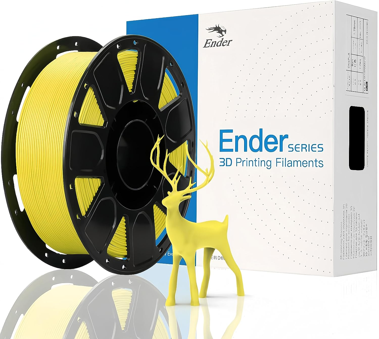 Ender PLA 3D Printer Filament,Pla Filament 1.75Mm No-Tangling, Strong Bonding and Overhang Performance Dimensional Accuracy +/-0.02Mm, 2.2Lbs/Spool,Fit Most FDM 3D Printers (1Kg Yellow)