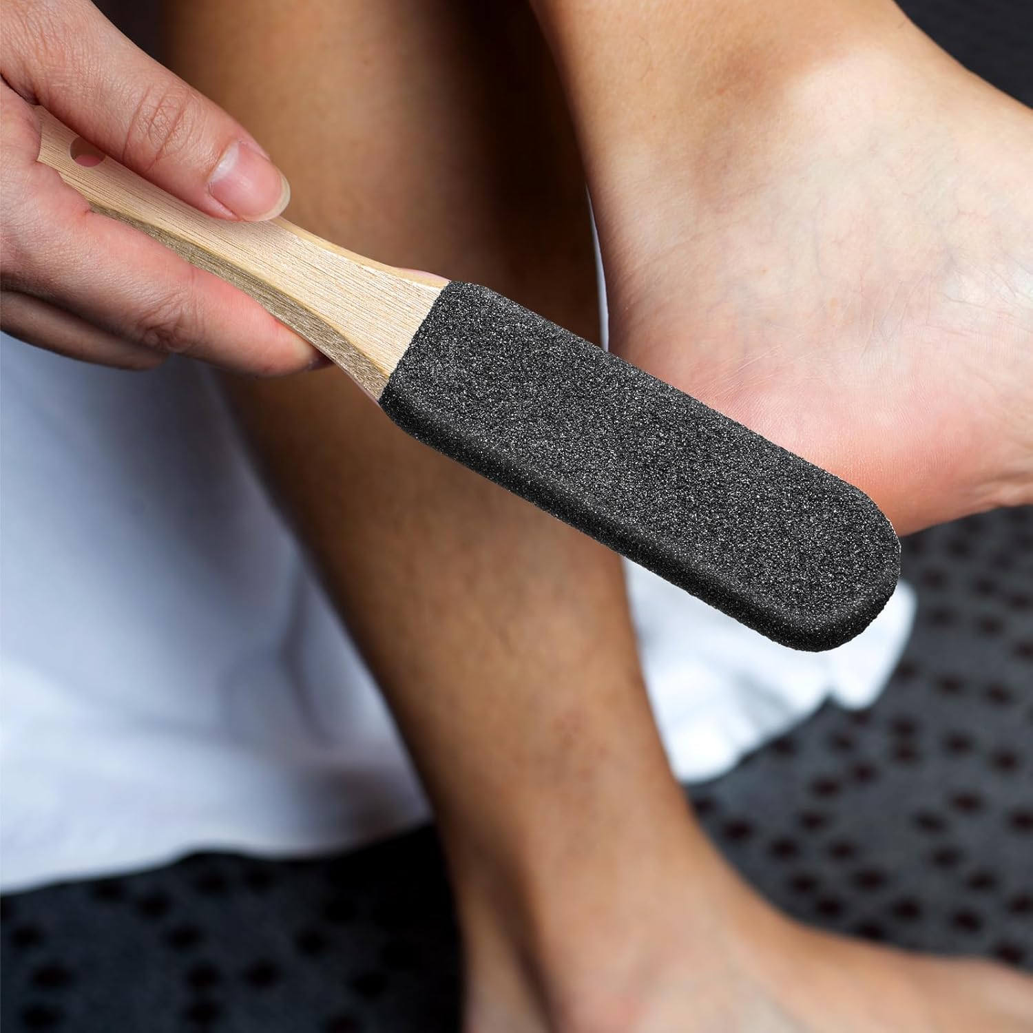 Foot Pumice Stone Pedicure File Foot Scrubber Colossal Exfoliator Pedicure Tool Foot Rasp Pedicure Tools Heel Sander and Dead Skin Scraper for Fit Wet and Dry Feet - 1 Piece, Black image number 1