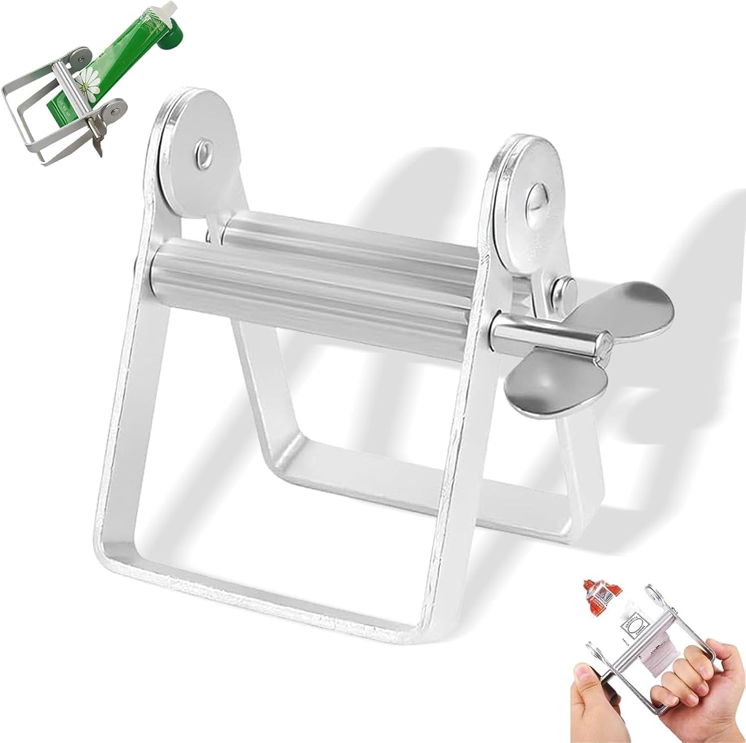 Stainless Steel Toothpaste Tube Squeezer Tool &ndash; Toothpaste Tube Roller Wringer for Cosmetic, Hair Dye, Creams & Paint | Home & Travel Essential (Single Package, Apple) image number 5