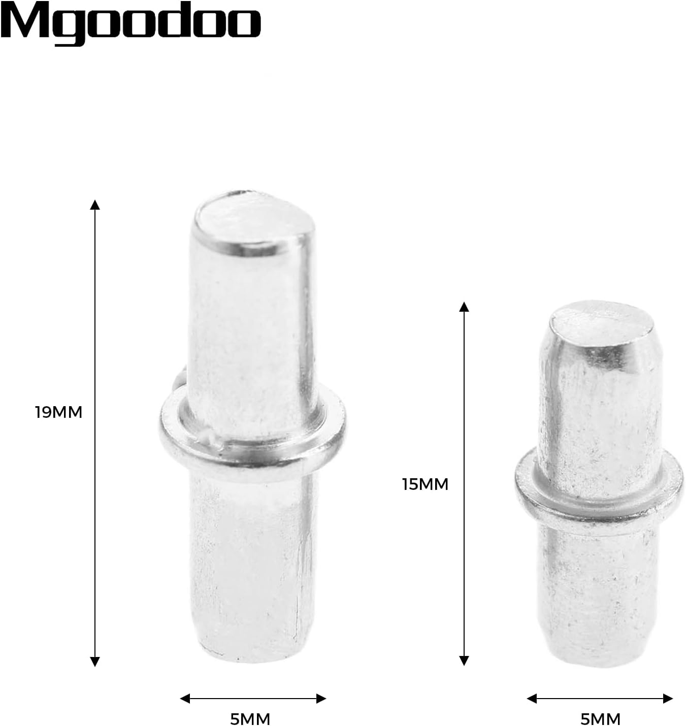 40Pcs Shelf Pins, Cabinet Wardrobe Shelf Support Pins Studs Pegs Silver Tone(5Mm X19Mm) image number 2