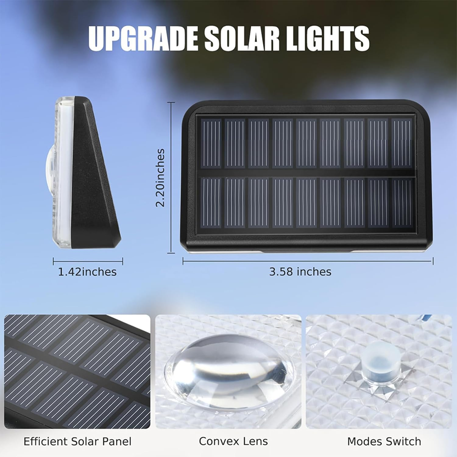 ZVCXOE 8 Pack Outdoor Solar Fence Lights 3 Modes Solar Fence Lights Waterproof LED Lights for outside Backyard Railings Steps Patio Walls and Home Improvement image number 4