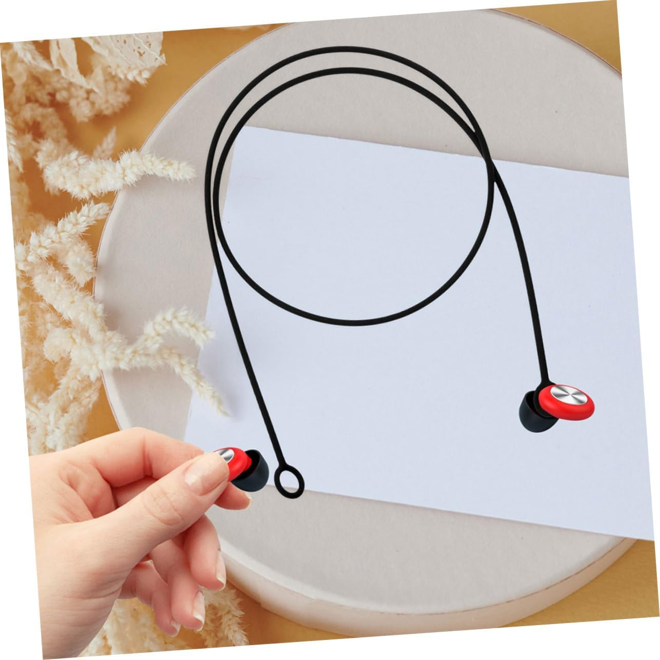 Sewroro Universal Silicone Earbud Strap Ear Plugs Cord Detachable Replacement Earphone Lanyard Lightweight Comfortable for Travel and Daily Use, Black