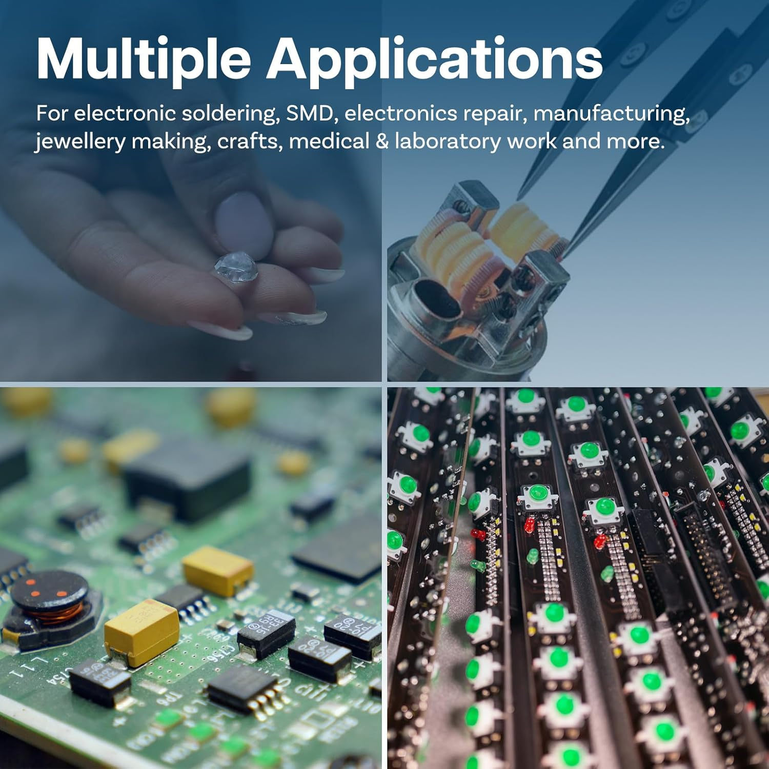 MMOBIEL 3Pcs Set Ceramic Tip Soldering Tweezers Heat Resistant 1600 C/3000 F for Electronics Repair, Jewelry, Computer, Laboratory Soldering Work Etc. - Black