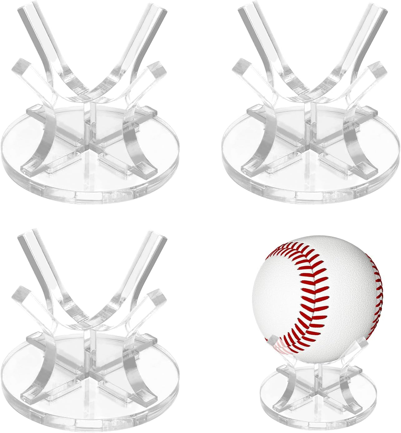3 Pcs Acrylic Small Ball Stand Holder, Acrylic Baseball Holder Ball Display Holder Acrylic Ball Stand Holder for Golf Baseball Spheres Display image number 2