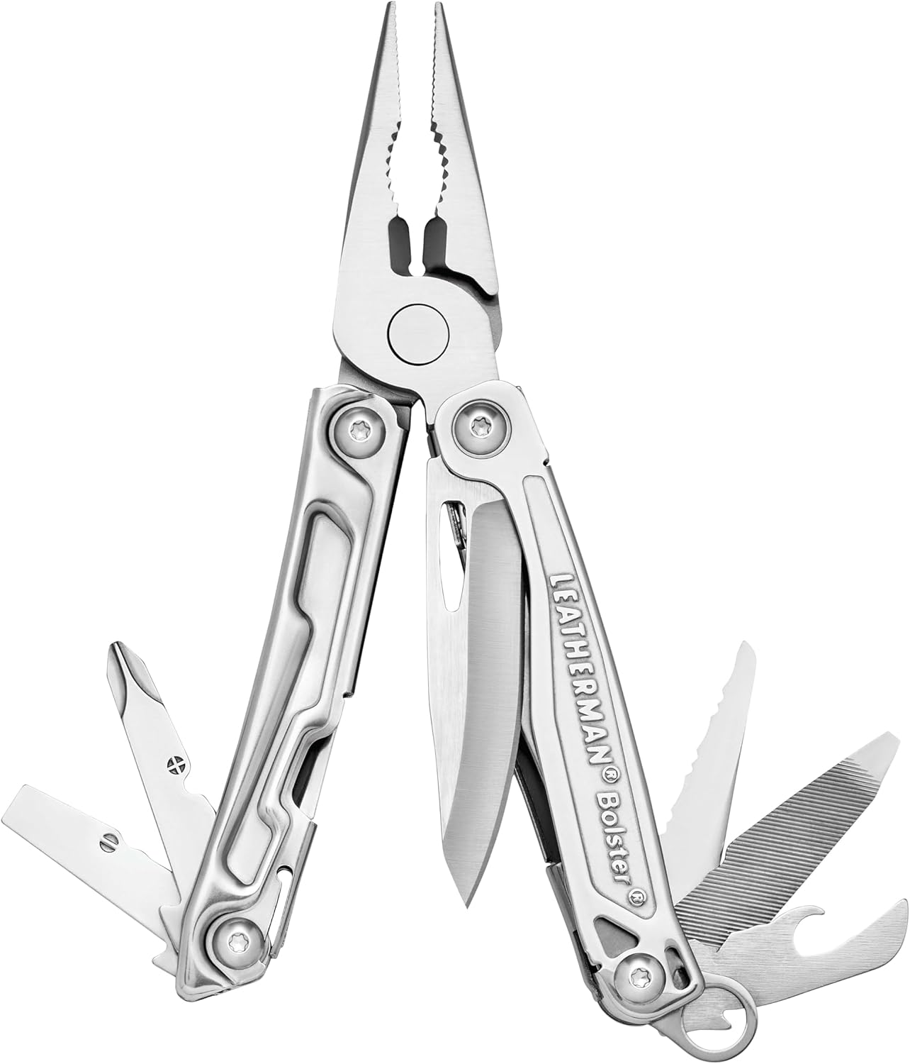 Leatherman Bolster Multitool 13-In-1, Spring-Action Pliers, 420HC Knife, Screwdrivers, File, Bottle Opener - 3.8" Closed, 6Oz - Stainless Steel - Compact Tool for Camping, DIY, EDC, Outdoor image number 6
