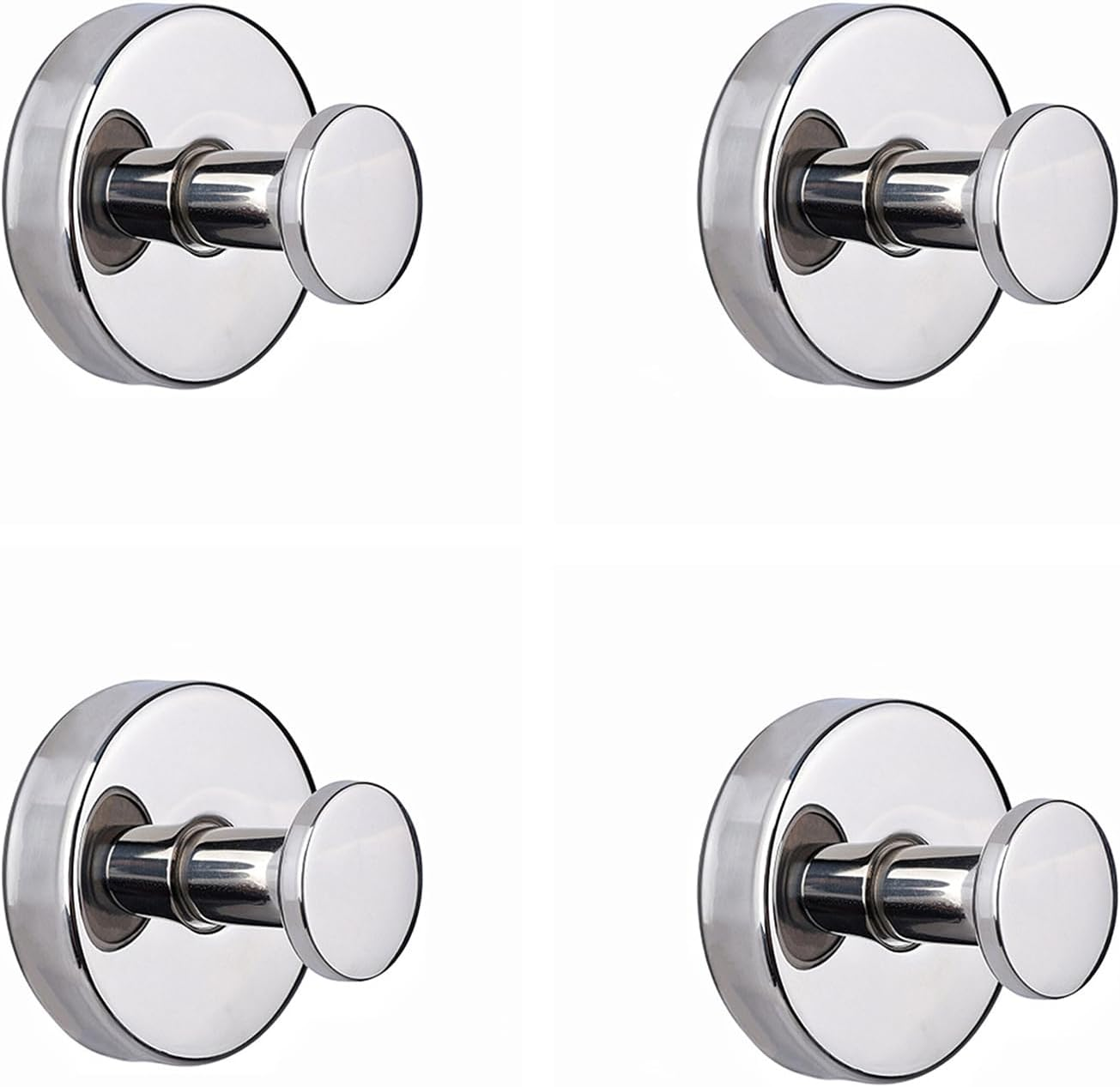 No-Drill Suction Hooks, 2024 Upgraded Stainless Steel Waterproof Hooks for Bathroom, Shower, Kitchen, and Mirrors, Heavy Duty Towel Holders(Multipack, Matte Black)