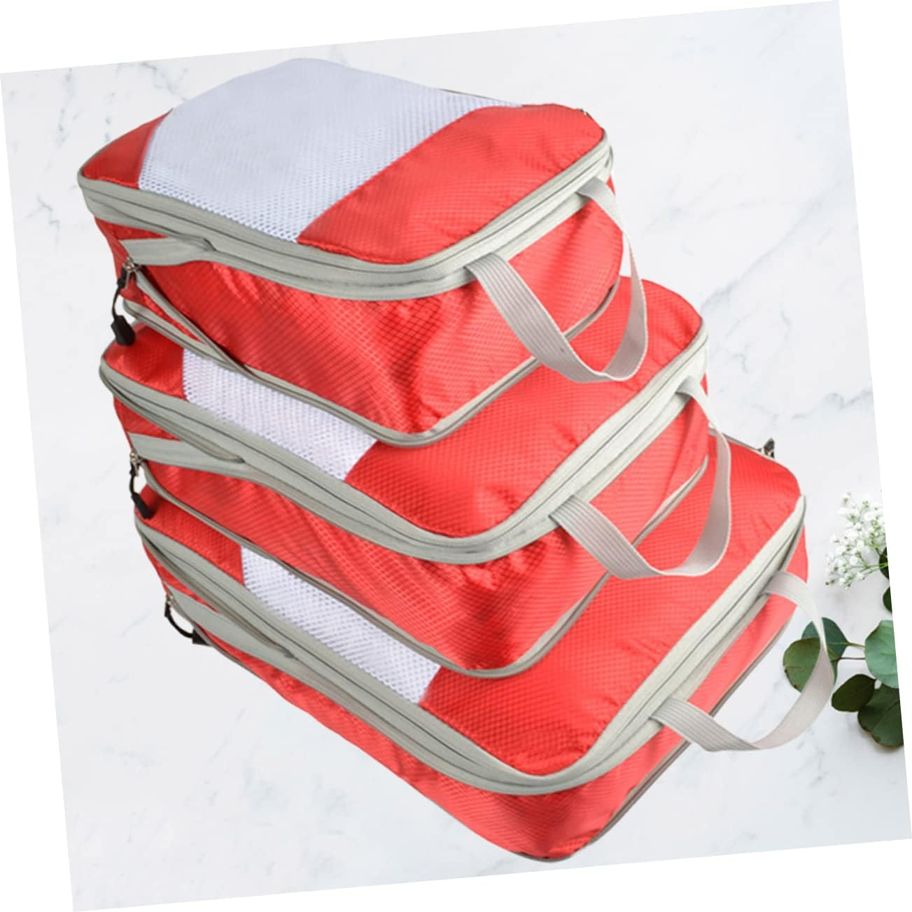 LIFKOME 3Pcs Travel Case Nylon Bags Compression Storage Suit for Luggage Clothes Storage Pouch