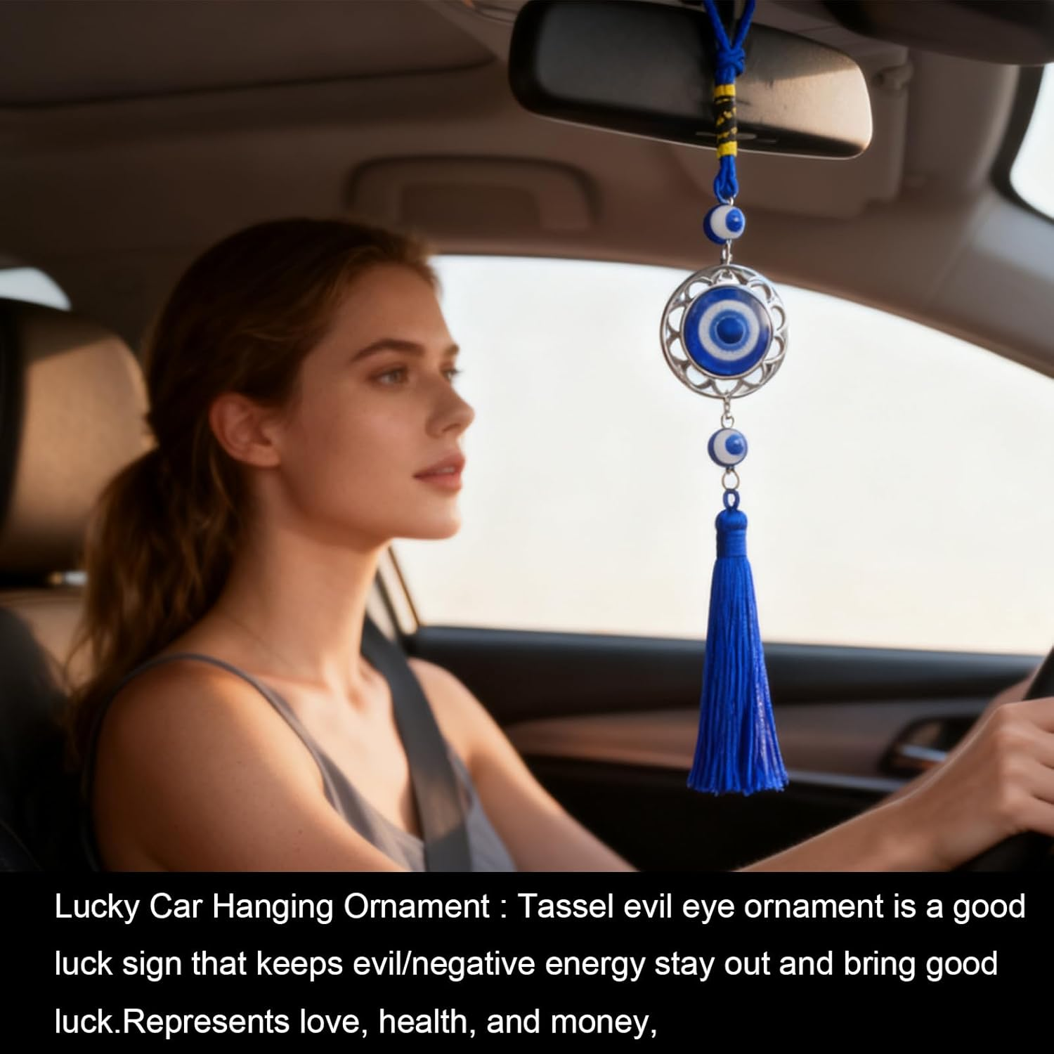 2Pcs Evil Eye Pendants, Lucky Evil Eye Protection Car Decor,Car Hanging Accessories, Office Doors and Windows Home Decoration, Interesting Gifts image number 6