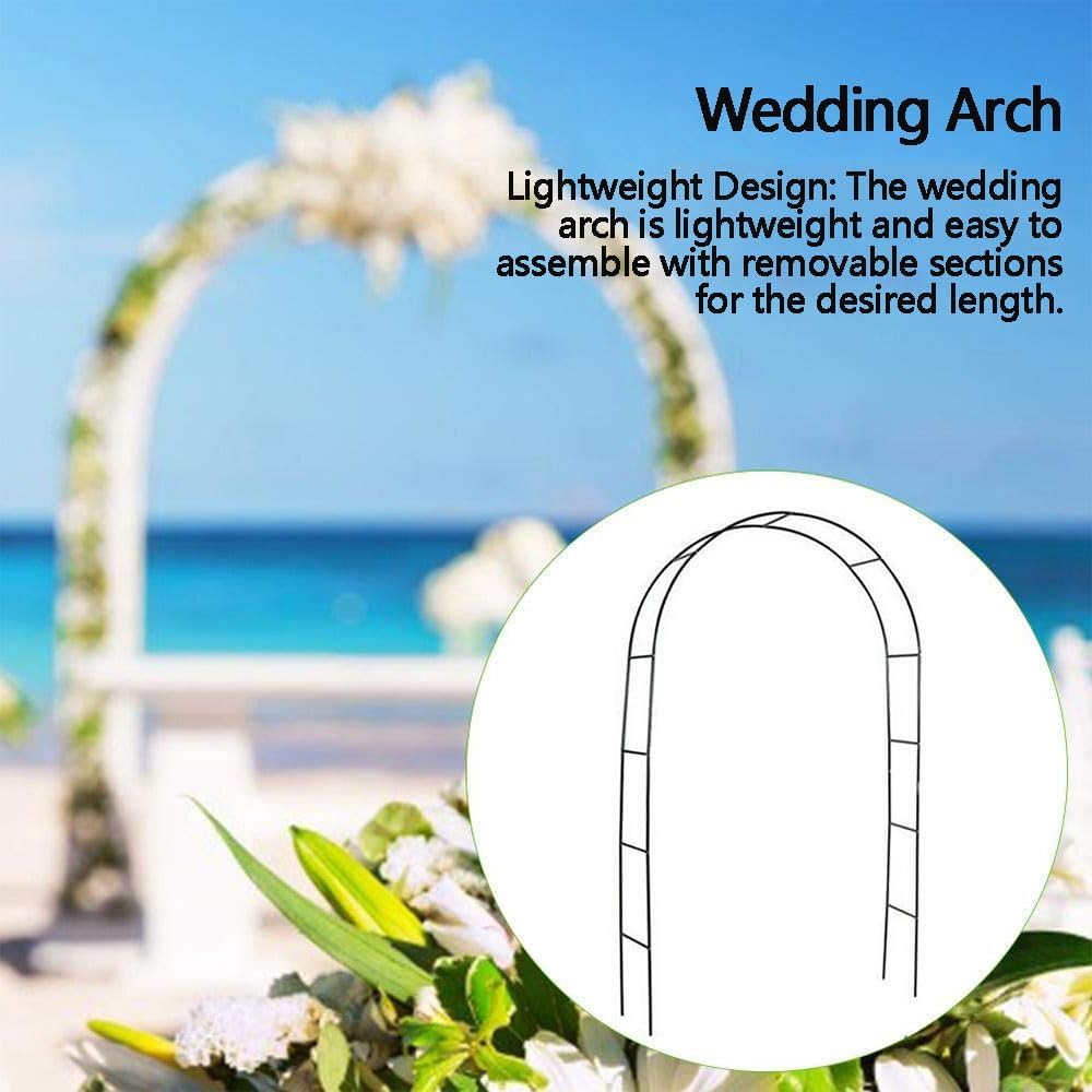Metal Garden Arch &ndash; Outdoor Wedding Arbor Trellis for Climbing Plants, Freestanding Pergola Archway for Roses Vines Bridal Party Decoration image number 5
