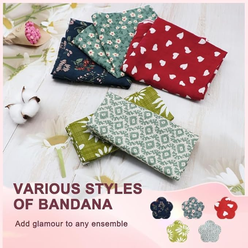 Bandanas for Women Men Headband Soft Cotton Head Scarf for Hair Wraps Multi-Purpose 21" Square Floral Bandana image number 2