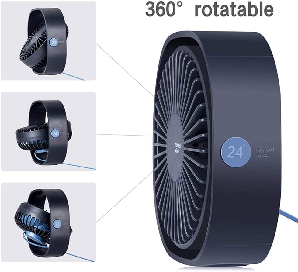 Mini Clip on Desk Fan, Portable Handheld Small Fan USB Fan Charging Desktop Mini Portable Desktop Fan Desktop Outdoor Fan for Office Home,Blue image number 6