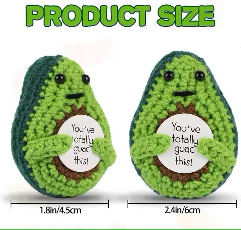 Fun Positive Energy Avocado Mini Crochet Avocado and Positive Energy Affirmation Card Good Luck Inspirational Novelty Gifts and Party Decorations Holiday Gifts image number 5