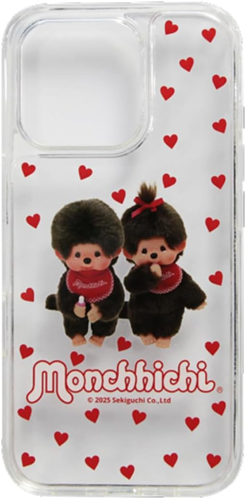 [GRANTHUNK] Iphone 16 Pro Case, Monchhichi, Clear, TPU Soft Cover, Thin, Lightweight, Shockproof, Compatible with Iphone 16Pro, Character Case [Pair]