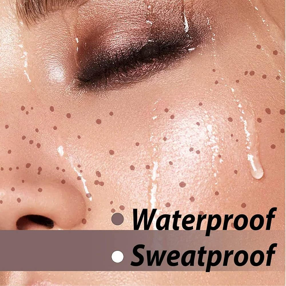 Yesallwas 6 Sheets Freckles Tattoo on the Face Freckles Tattoo Stickers Waterproof Glitter Makeup Tattoo Sticker Face Temporary Tattoos for Party Costume (Gold) image number 3