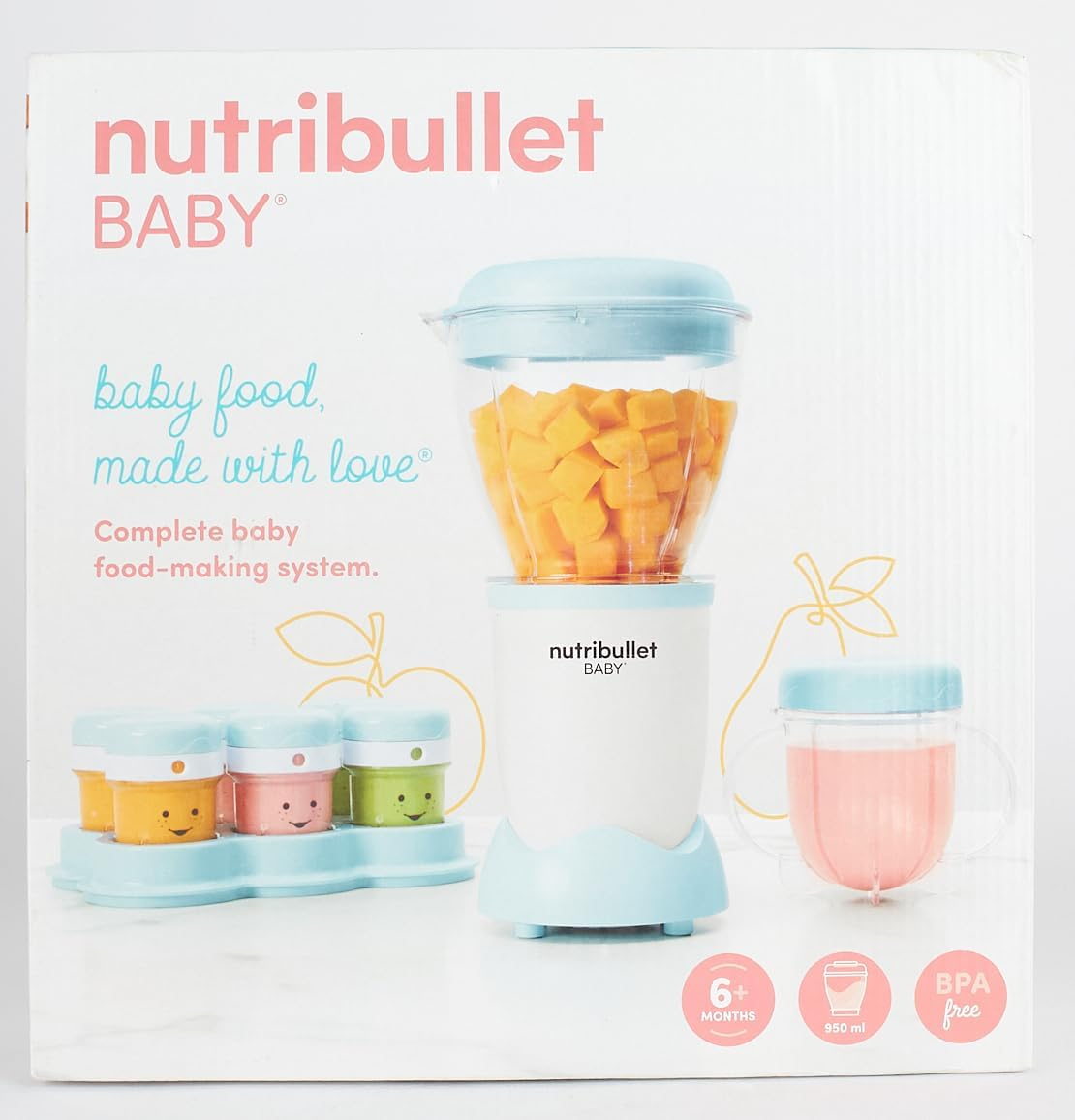 Nutribullet Baby Food Mixer, Electric Mixer, 200 Watt Power, 6 Jars, Freezer Bowl image number 1