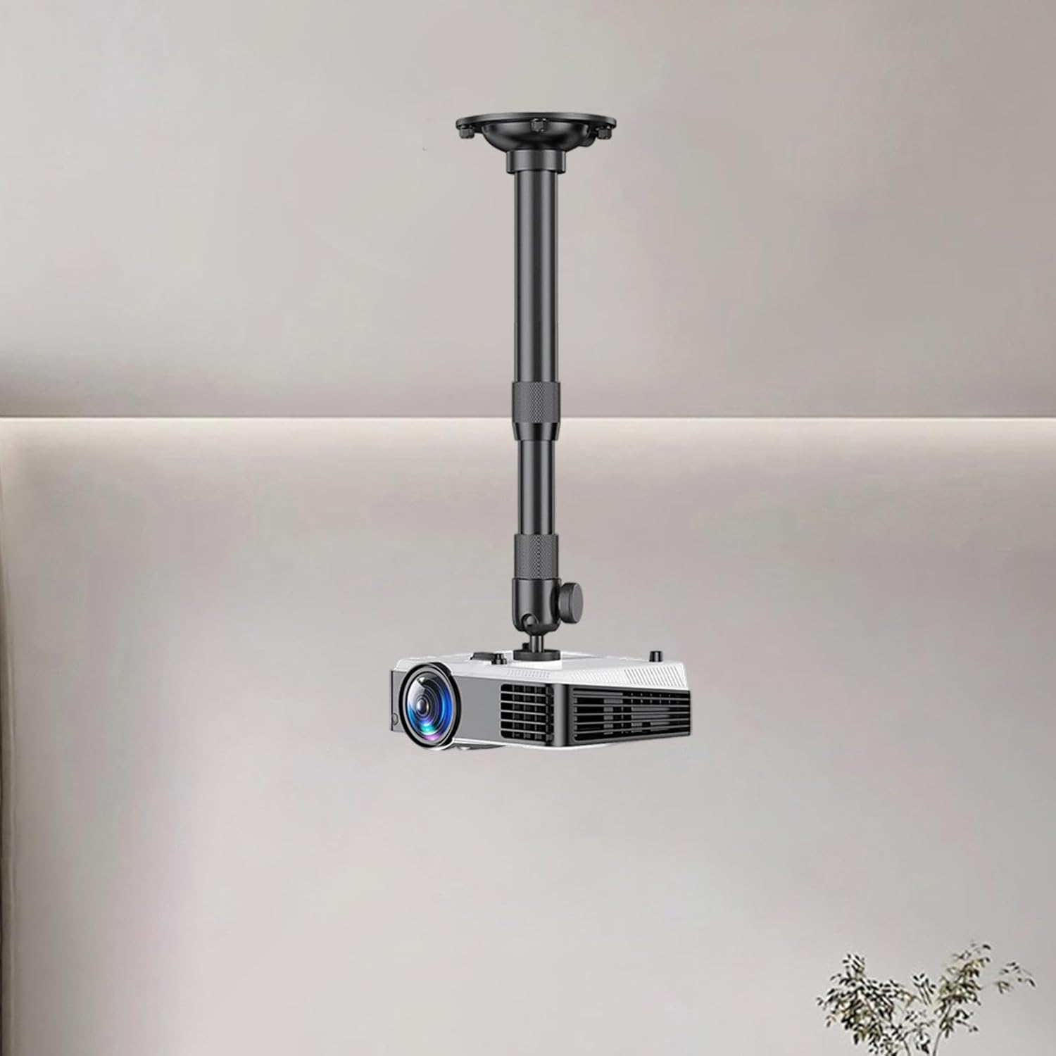 Baotyjie Ceiling Mount for Projector Adjustable Cable Routing with Telescopic Tube Metal Bracket for Home Living Room Office Bedroom, 40 to 80Cm image number 4