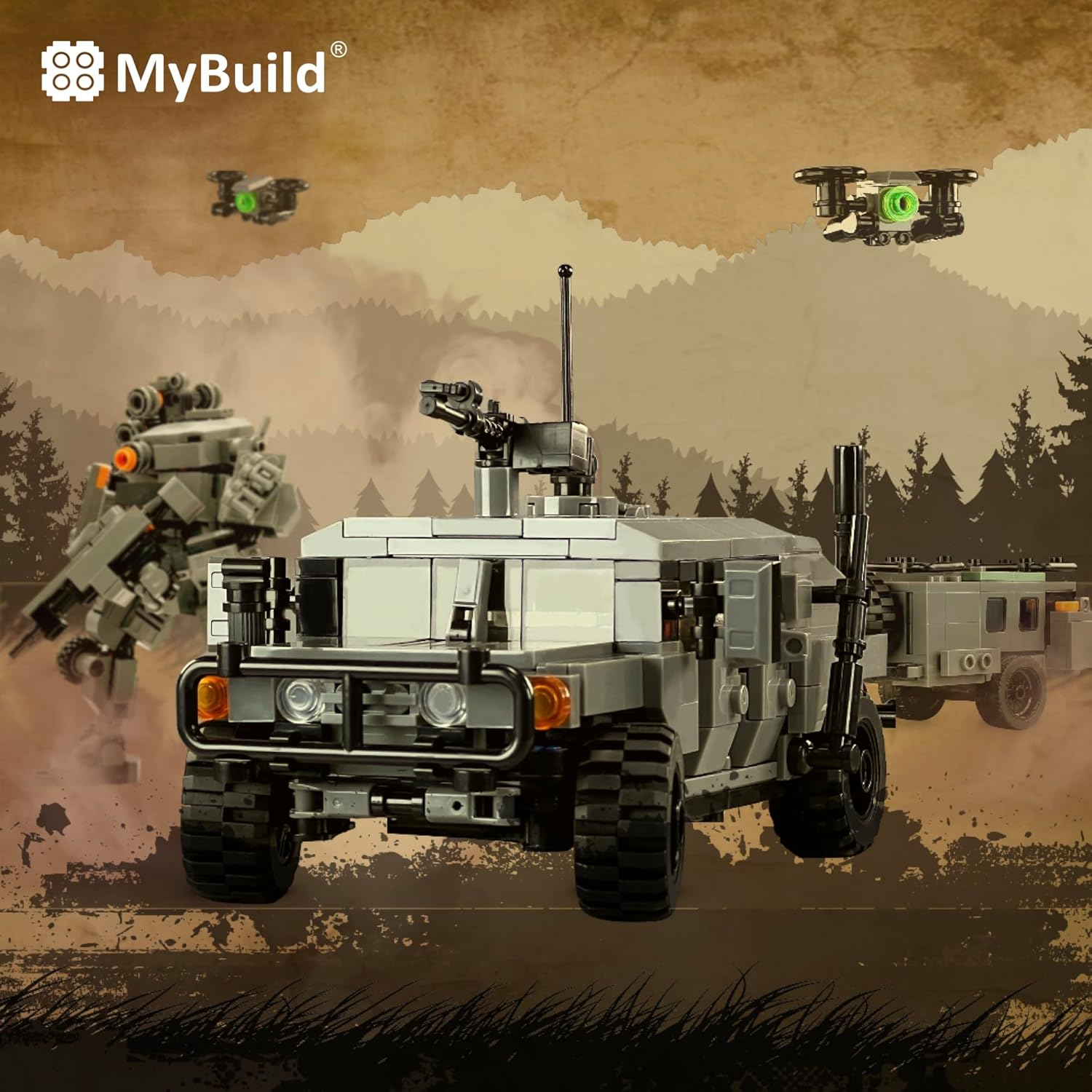 Mybuild Armed Forces Military Vehicle &ndash; Tactical Armoured Building Set - Model 7005 image number 6