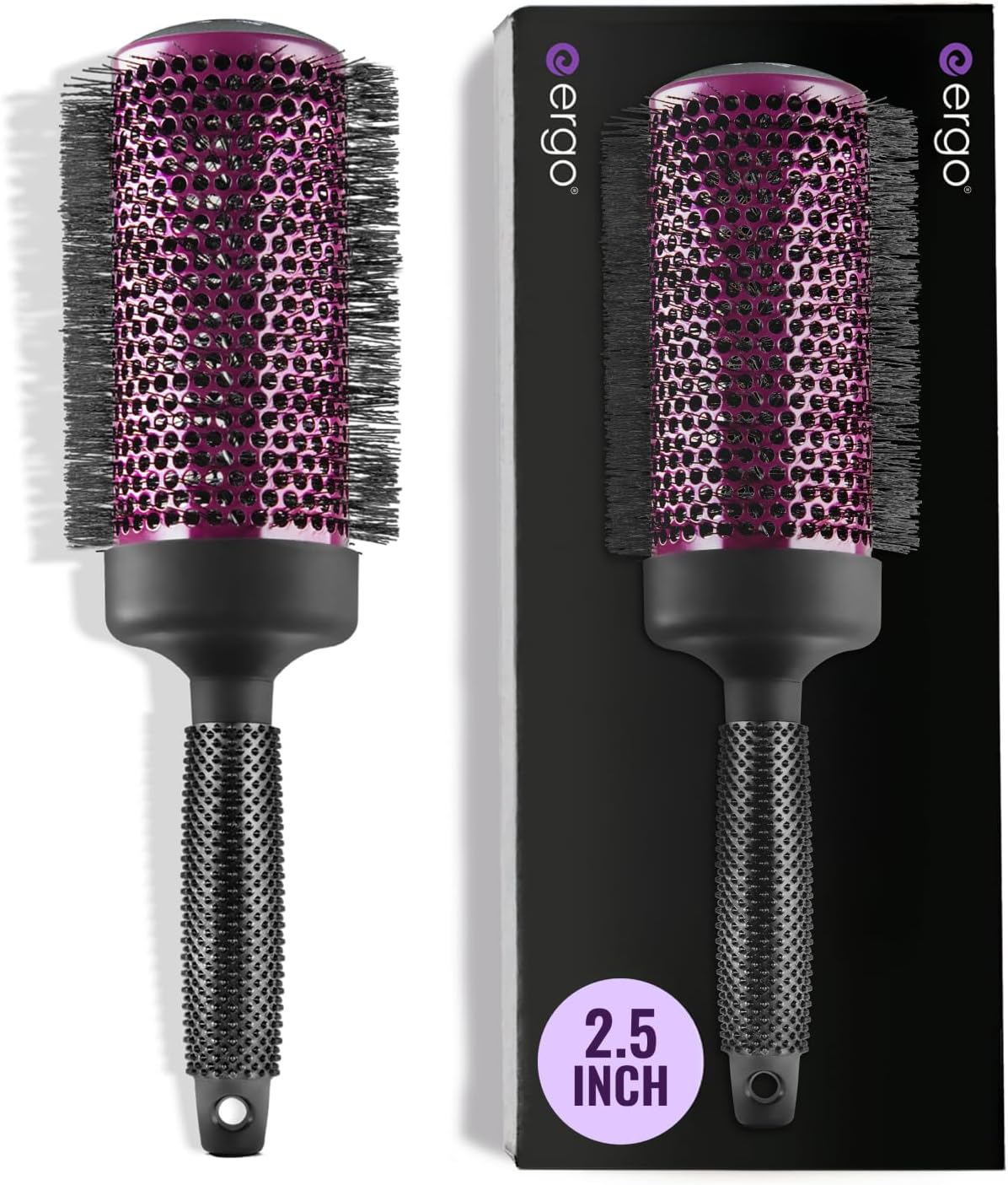 Ergo Super Gentle round Brush for Blow Out - Salon Quality Hair Styling for Women - Roller for Wet and Dry Hair - Volumizing Care Blowout - ERG53: 2" image number 1