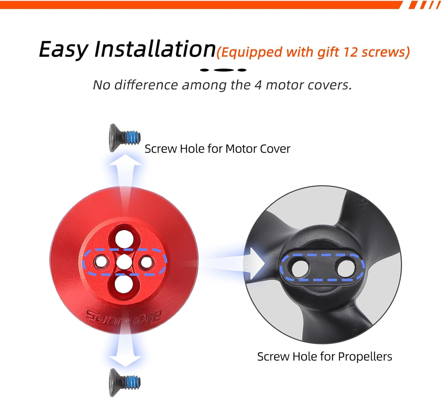 Motor Cover for DJI Avata 2，4Pcs Aluminum Alloy Dustproof Waterproof Protective Motor Cover Cap for DJI Avata 2 Drone Motor Cover,For DJI Avata 2 Drone Accessories (Red) - Red image number 6