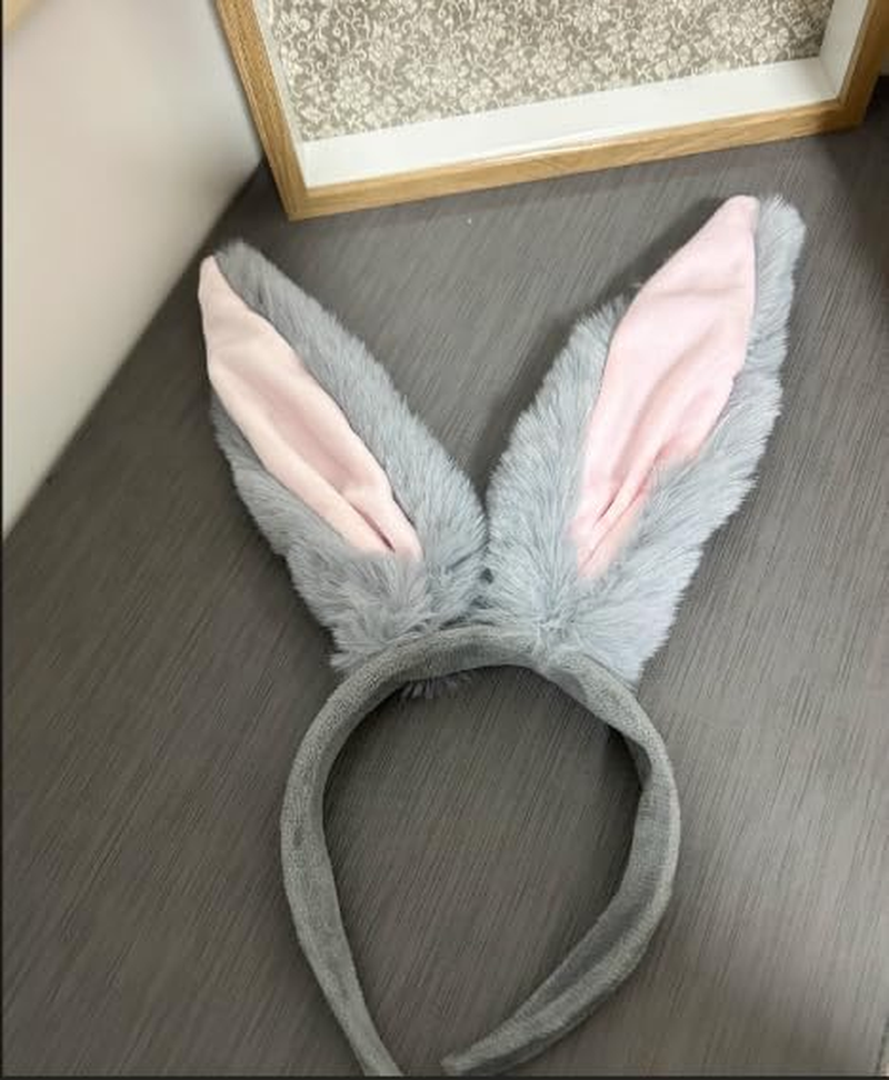 Plush Bunny Ears Headband for Rabbit Cosplay, 8.3 Inches Long