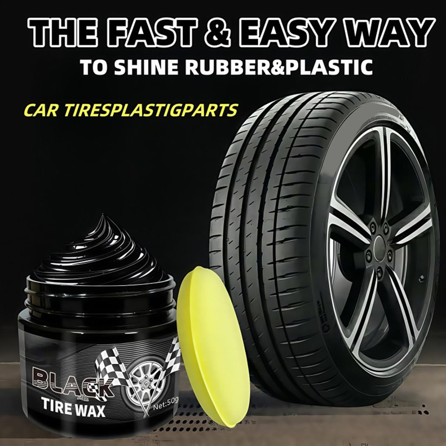 Car Tire Polish Paste,Vehicle Tire Stain Remover | Long Lasting Protection, Professional Cleaning Tool, Automotive Detailing Supplies for Truck Restoration Refurbishment Daily Care image number 6