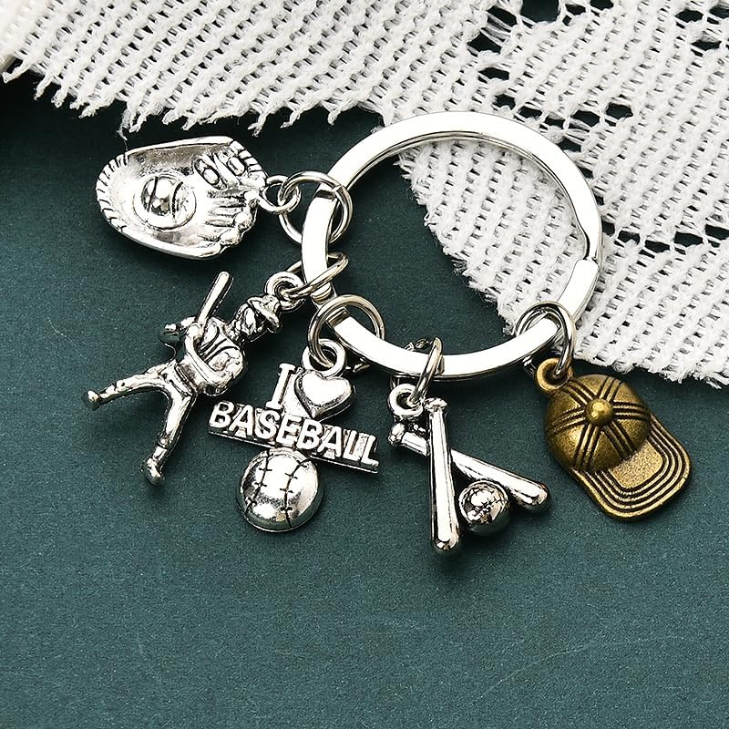 Baseball Birthday Gifts for Grandson Son Graduation Gifts for Boys Nephew Baseball Player Sports Team Gift Keychain for Men Trainer Coach Thank You Presents for Coach Softball Bag Charms for Backpack image number 6