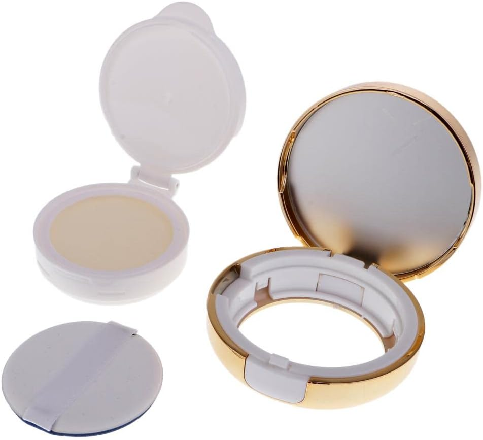 VMS INDIA Empty Makeup Powder Foundation Case Air Cushion Puff BB Cream Container 15G Gold image number 2
