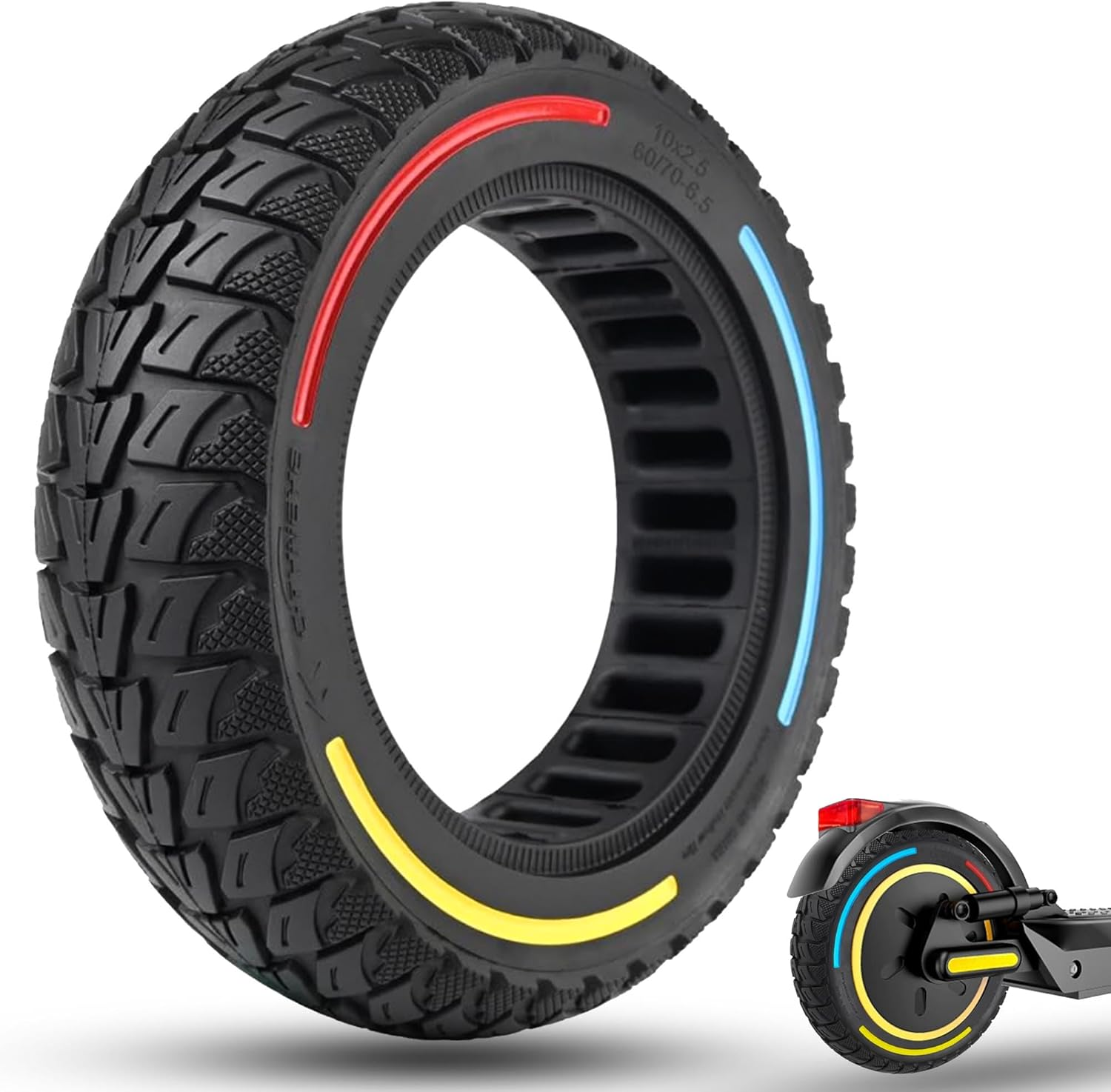 10X2.50-6.5 Scooter Tire 60/70-6.5 Tubeless Tyre for Max G2 G30 G30P G30LP Gotrax Electric Scooter Off-Road Rubber Tire Wheel