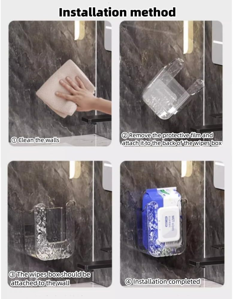 2Wet Wipes Dispenser Box,Refillable Wipes Container Box for Kitchen Bedroom Bathroom (Gray) image number 1