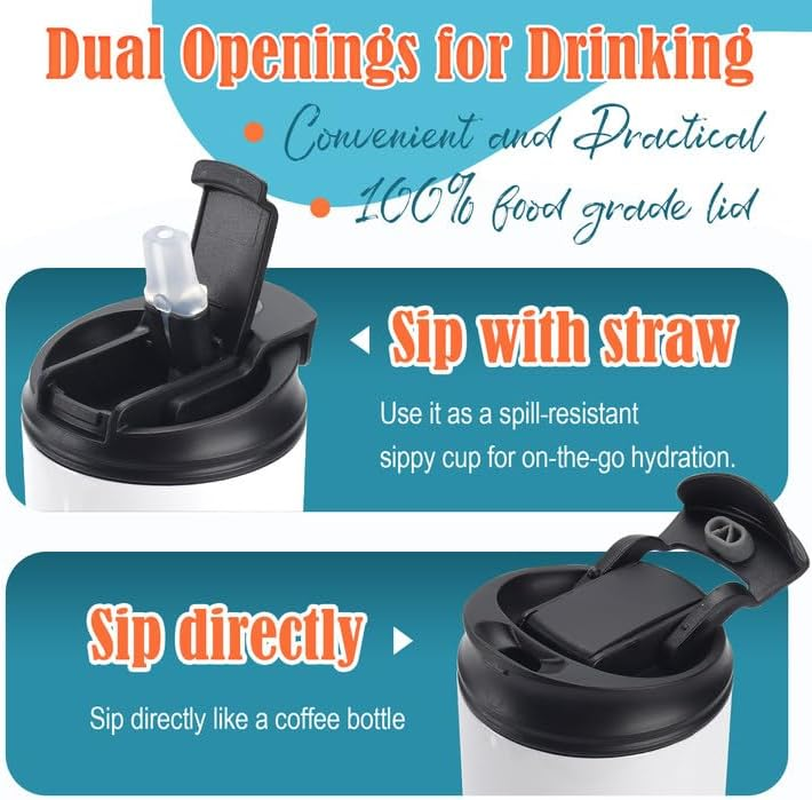 Joyclub 8 Pack Sublimation Water Bottle Blanks Dual Opening 20 Oz Sublimation Tumblers with Leakproof Lid and Straw Insulated Stainless Steel Sports Cups - Pastel Rainbow image number 3