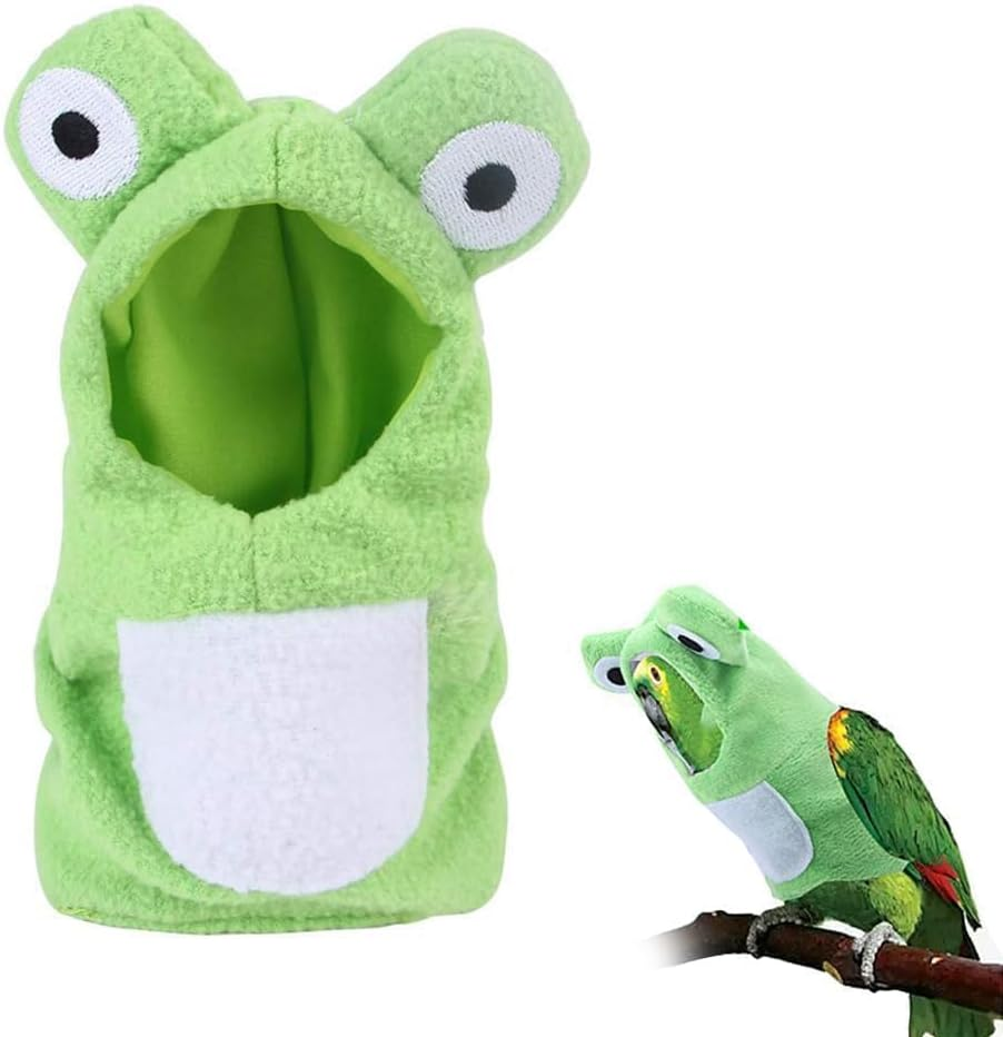 Clothes for Birds,Cute Bear Shape Bird Costume Parrot Cloth - Warm Parrot Cloak, Multi-Purpose Bird Clothes, Parrot Cosplay Prop for Green-Cheeked