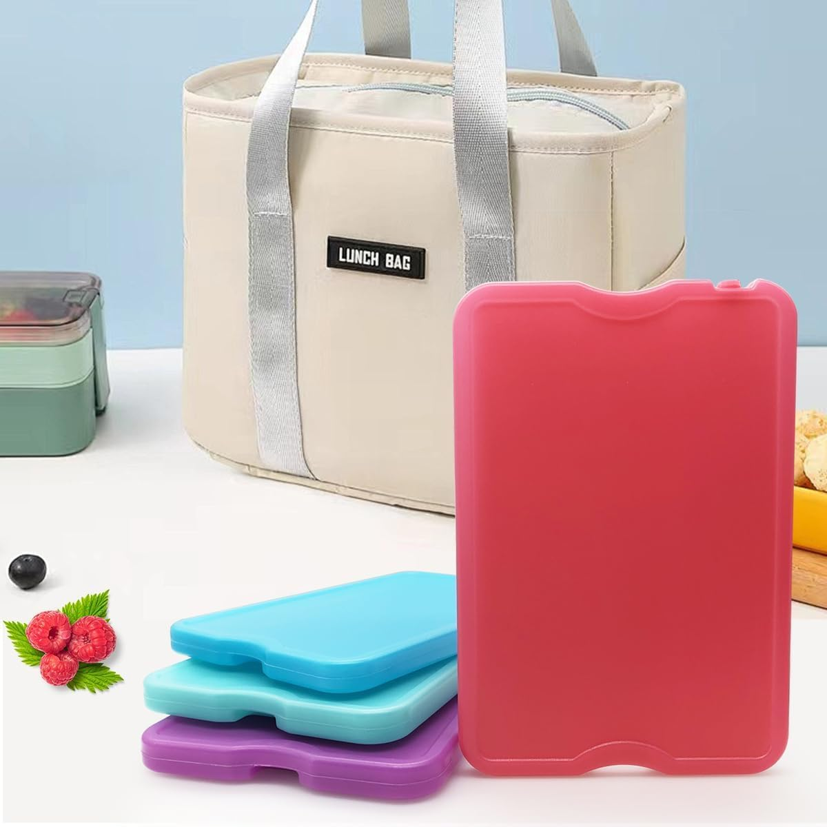 Home Times 8 Pack XL Slim Ice Packs, Quick Freeze Space Saving Long-Lasting Reusable Ice Packs for Lunch Boxes or Coolers(Empty Box without Water) image number 2