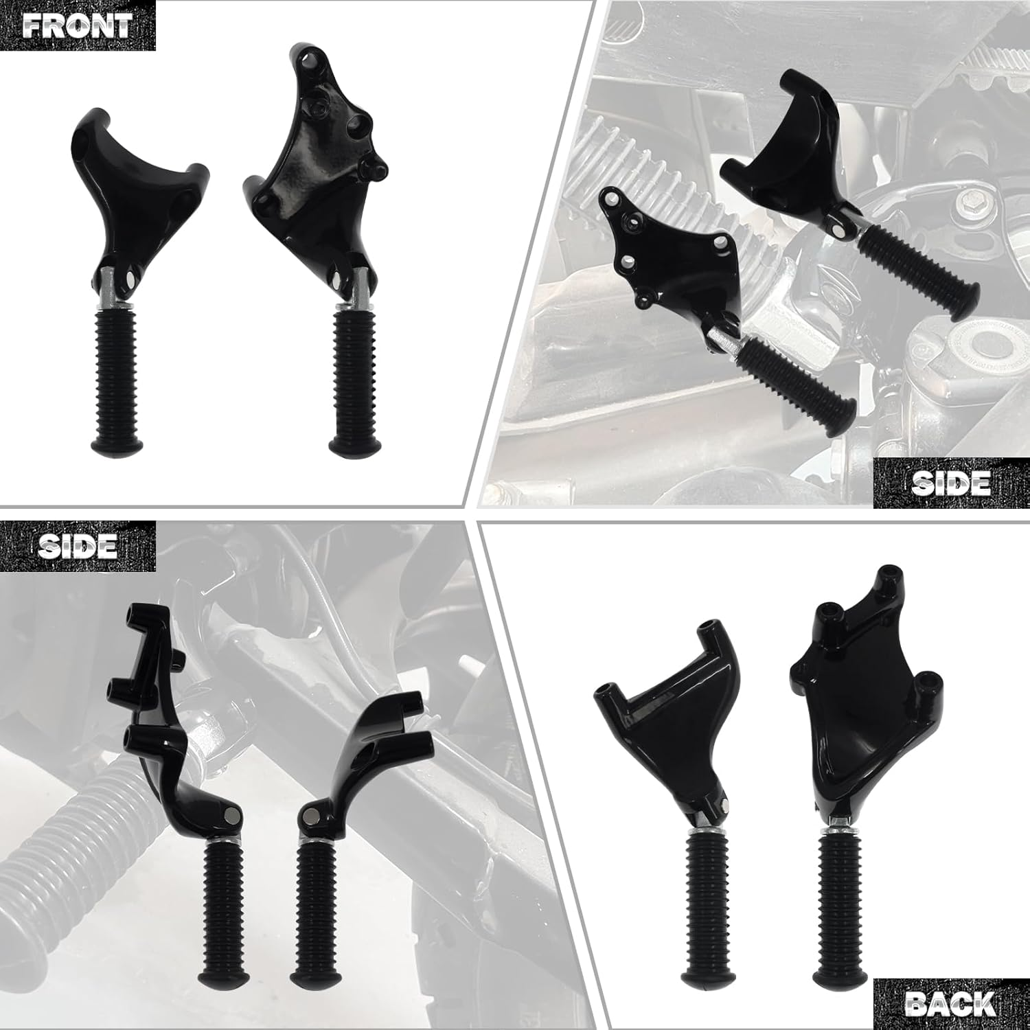 HDBUBALUS Motorcycle Rear Passenger Foot Pegs Footpegs Foot Rests Pedal & Mount for Harley Sportster Iron XL 883 1200 Forty Eight Seventy Two 2014 2015 2016 image number 3