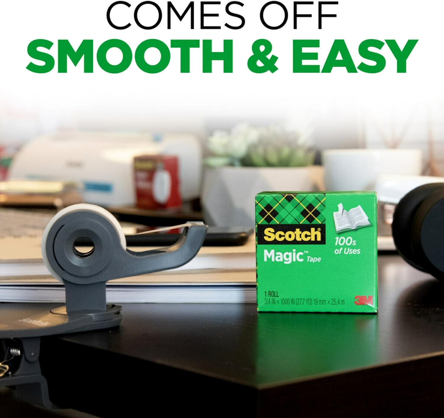 Scotch Magic Tape, Invisible, Repair Christmas Cards and Use as Wrap Supplies for Christmas, 4 Tape Rolls - 3/4 X 1000 Inches image number 3